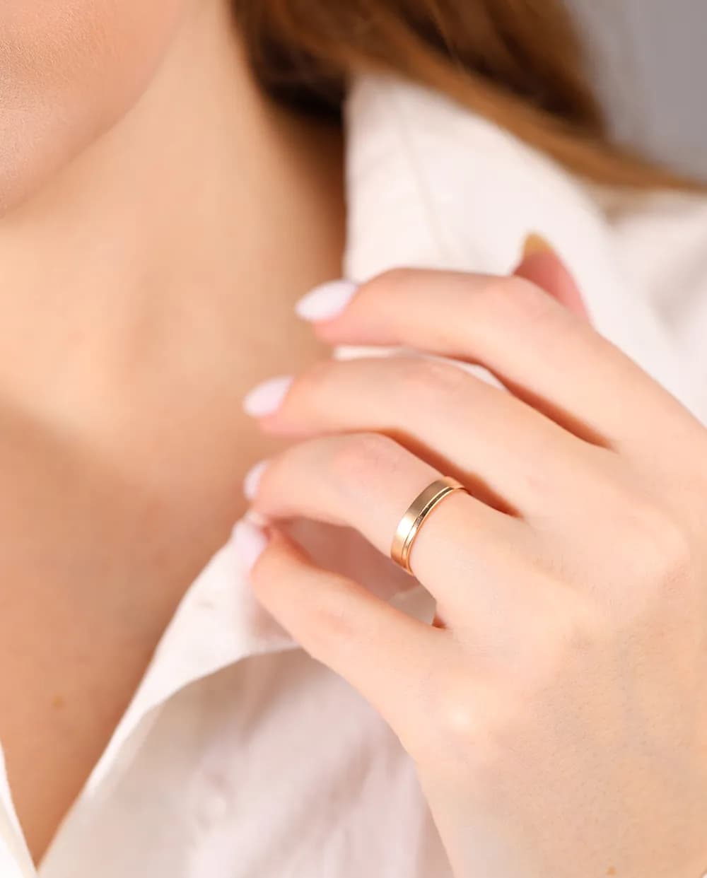 Пара обручок з червоного золота з піскуванням 100-0038_100-0038 (18)