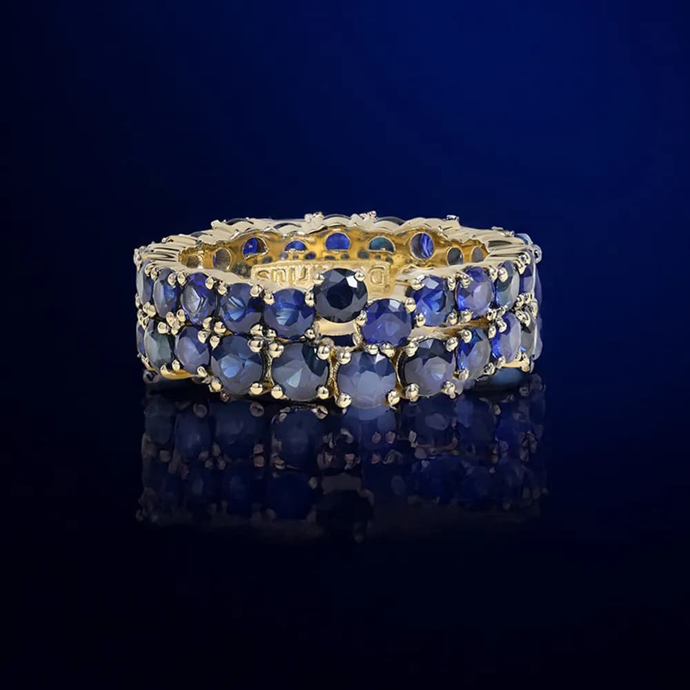 Перстень з сапфірами з жовтого золота Мадагаскар R49 18k