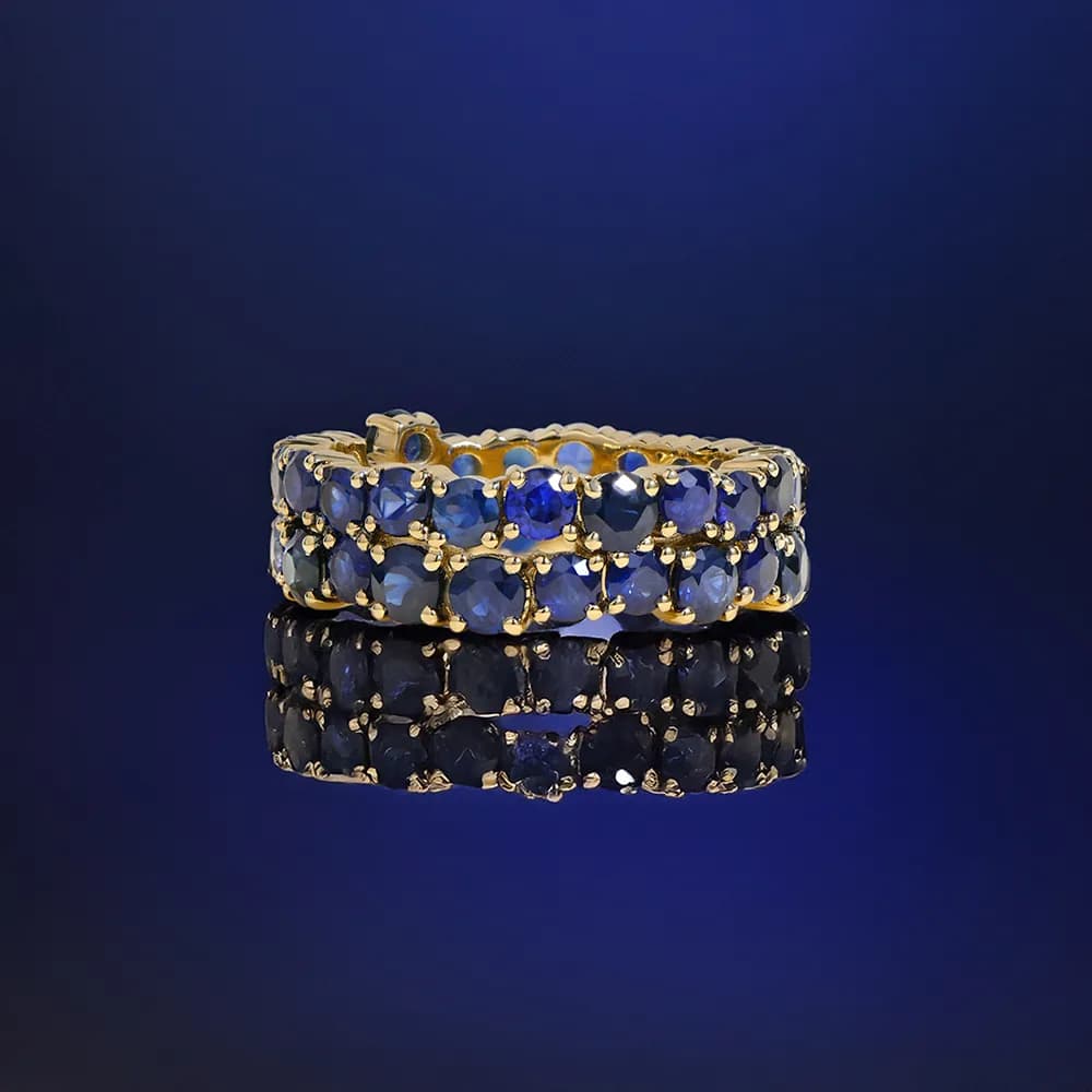 Перстень з сапфірами з жовтого золота Мадагаскар R49 18k