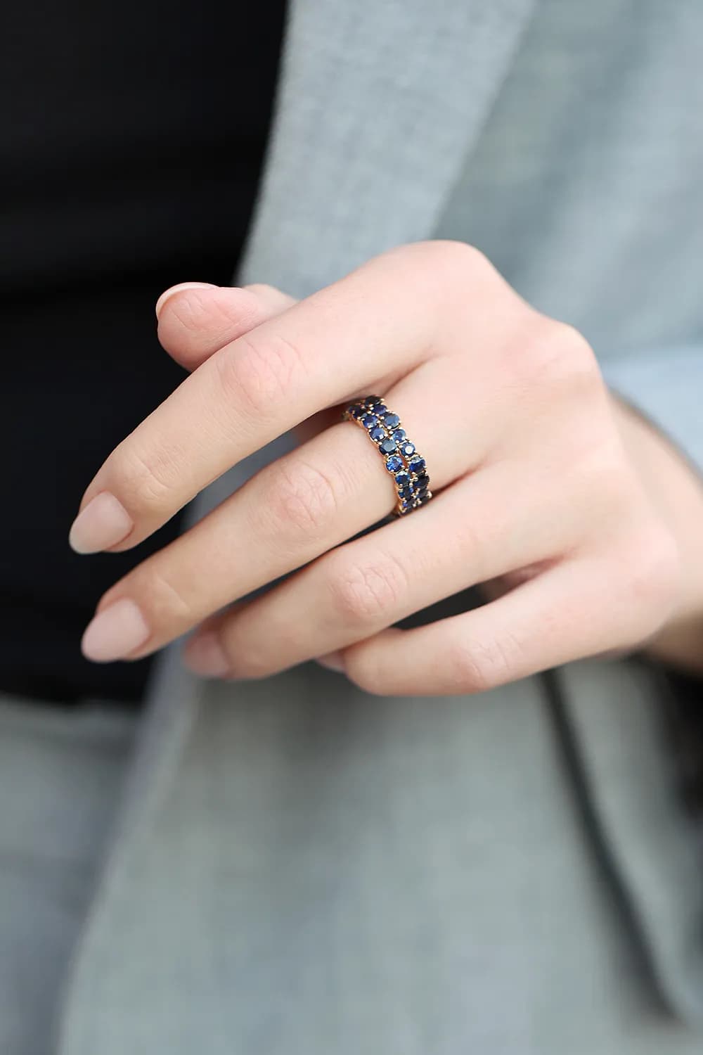 Перстень з сапфірами з жовтого золота Мадагаскар R49 18k