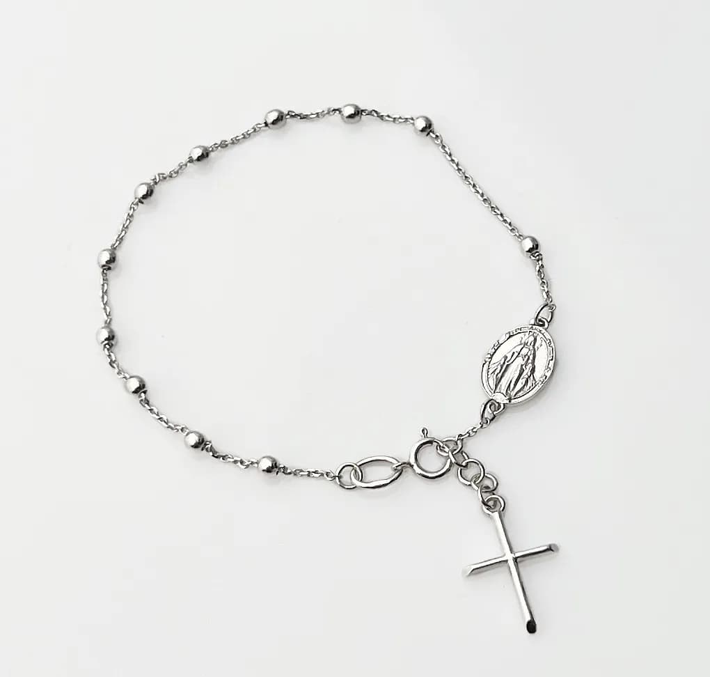 Браслет-вервиця з білого золота Rosary B2 m 011 (19-20)