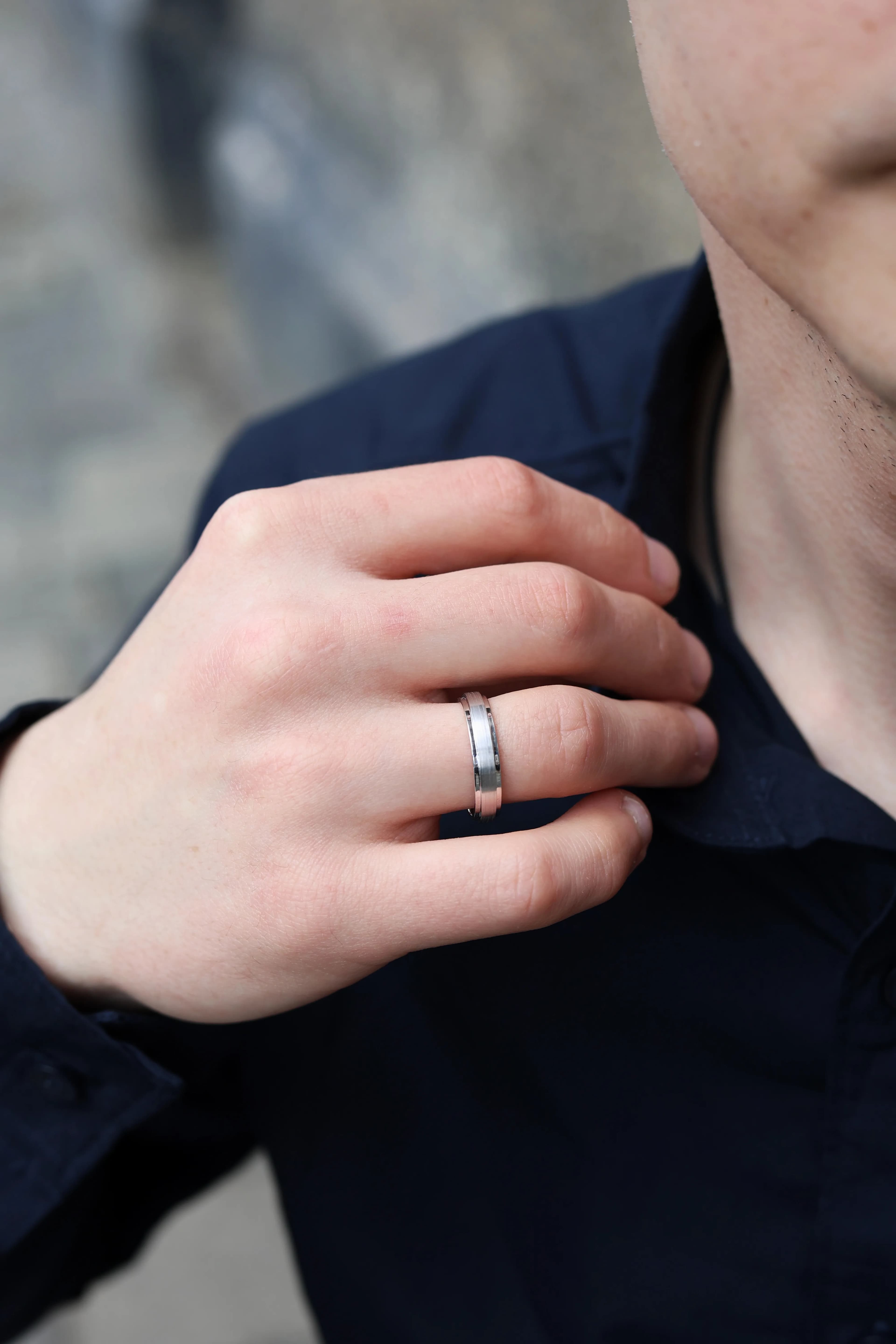 Обручка з білого золота з матуванням D`Amore 2  5mm (20)