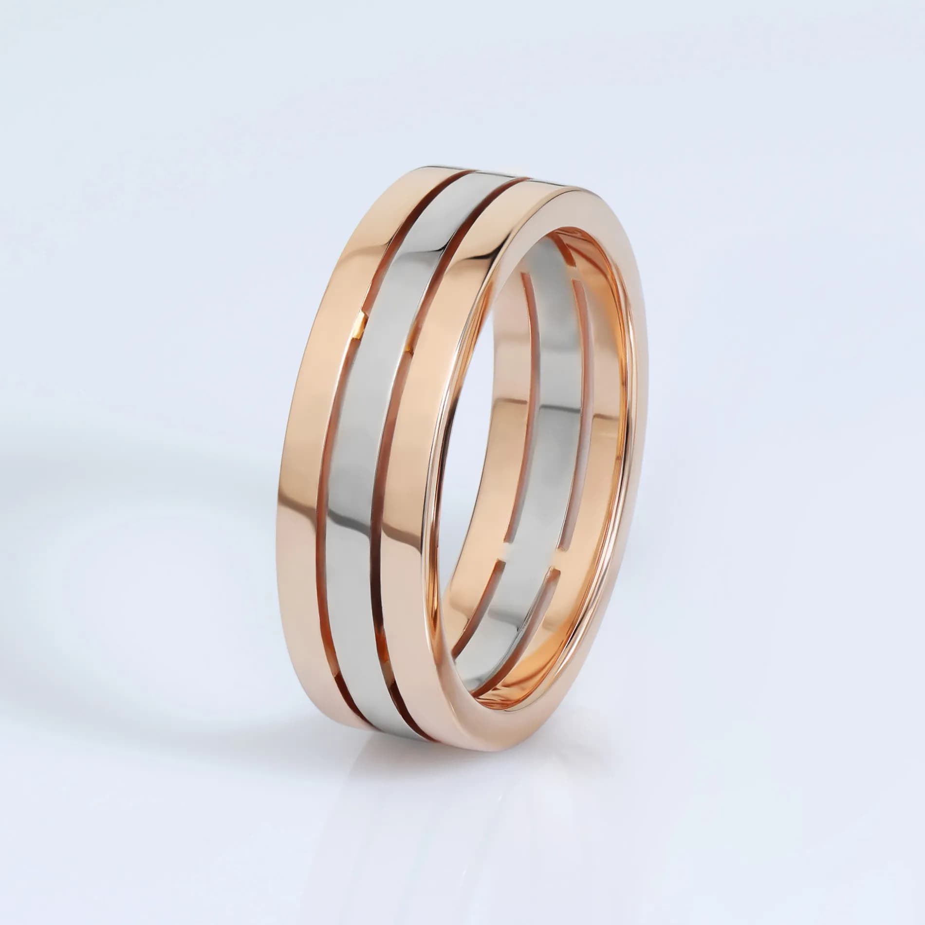 Обручка з комбінованого золота 300-0186 (19,5)