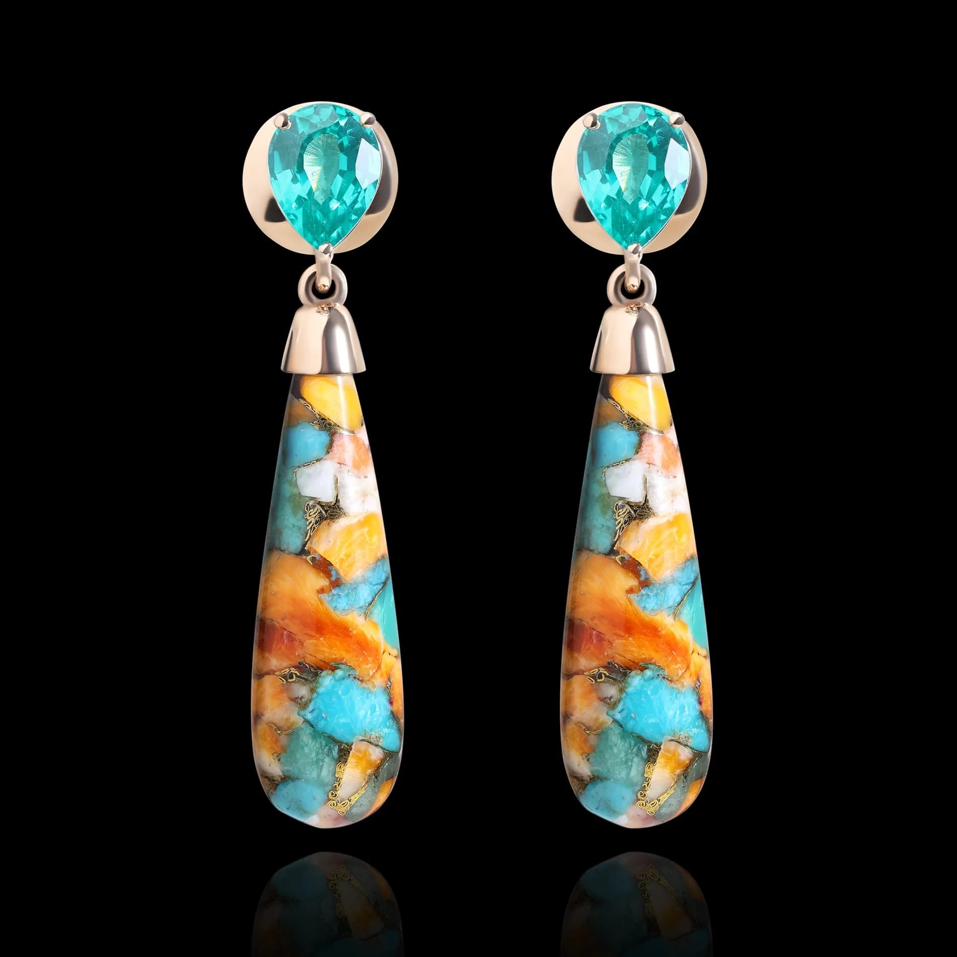 Сережки з композитним камінням Sunrise 03 E19