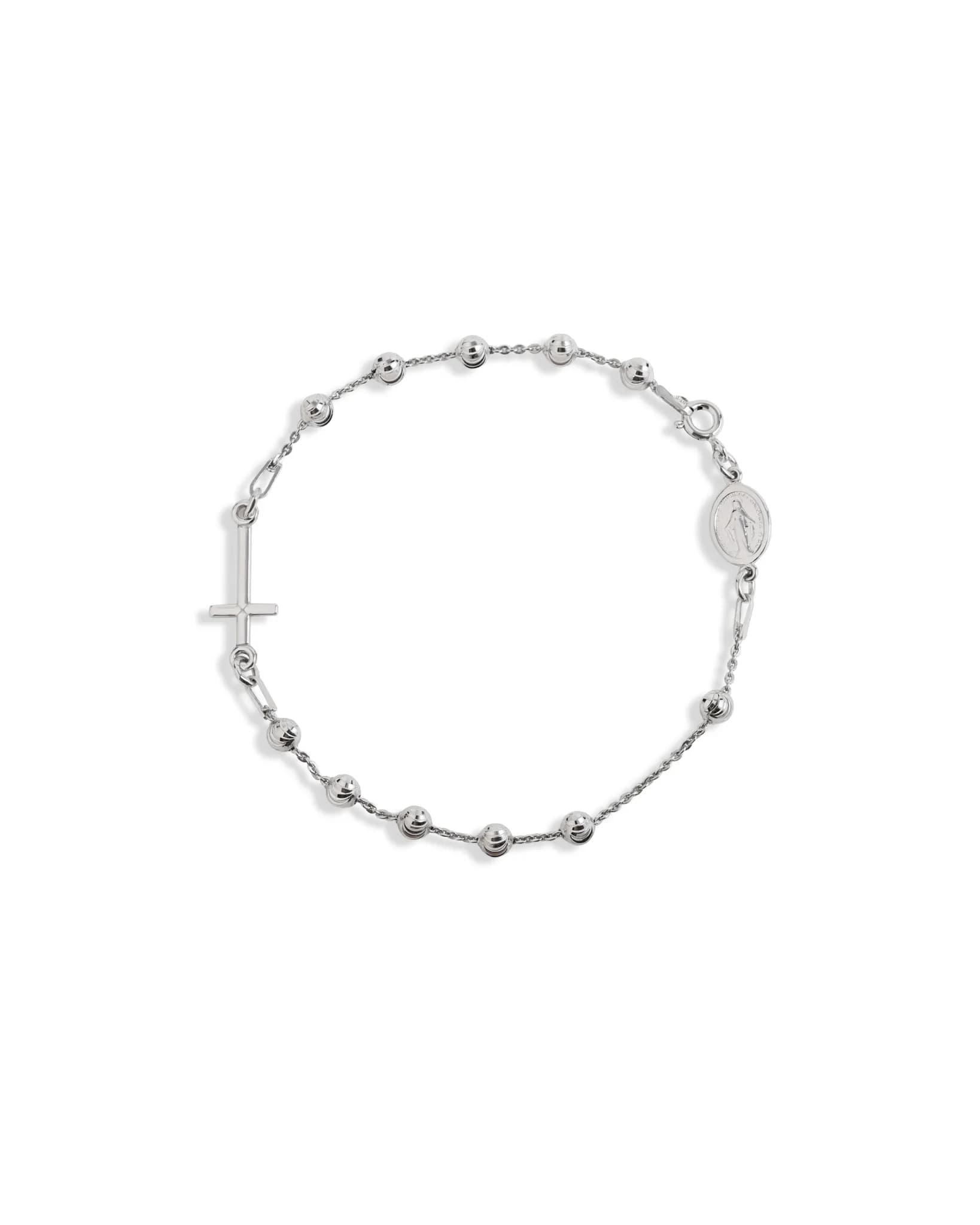 Срібна вервиця на руку Rosary B9 M 01 DIAM, фото 2