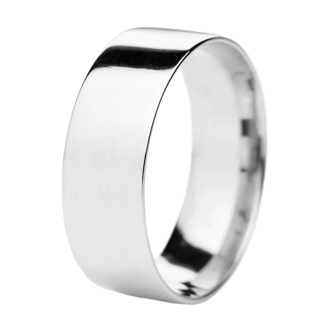 Обручка американка з білого золота 8 мм 200-0880 (21)