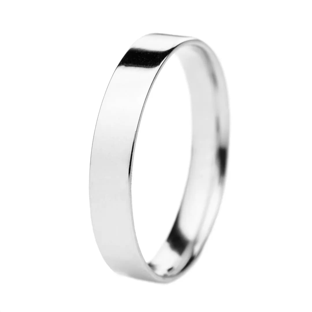 Обручка американка з білого золота 4 мм 200-0840 (17,5)