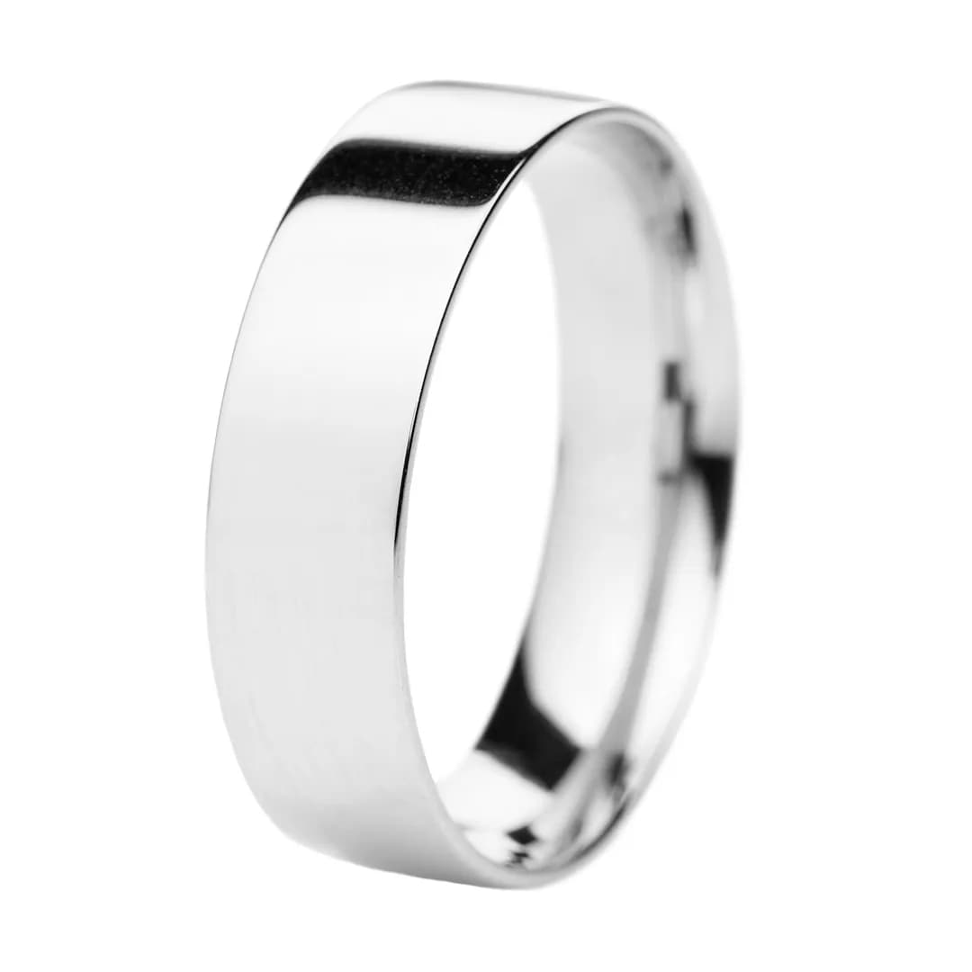 Обручка американка з білого золота 6 мм 200-0860 (20,5)