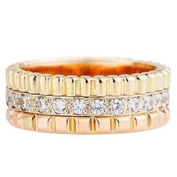 Перстень з куб. цирконами з комбінованого золота 560-0150.03 (17,5)