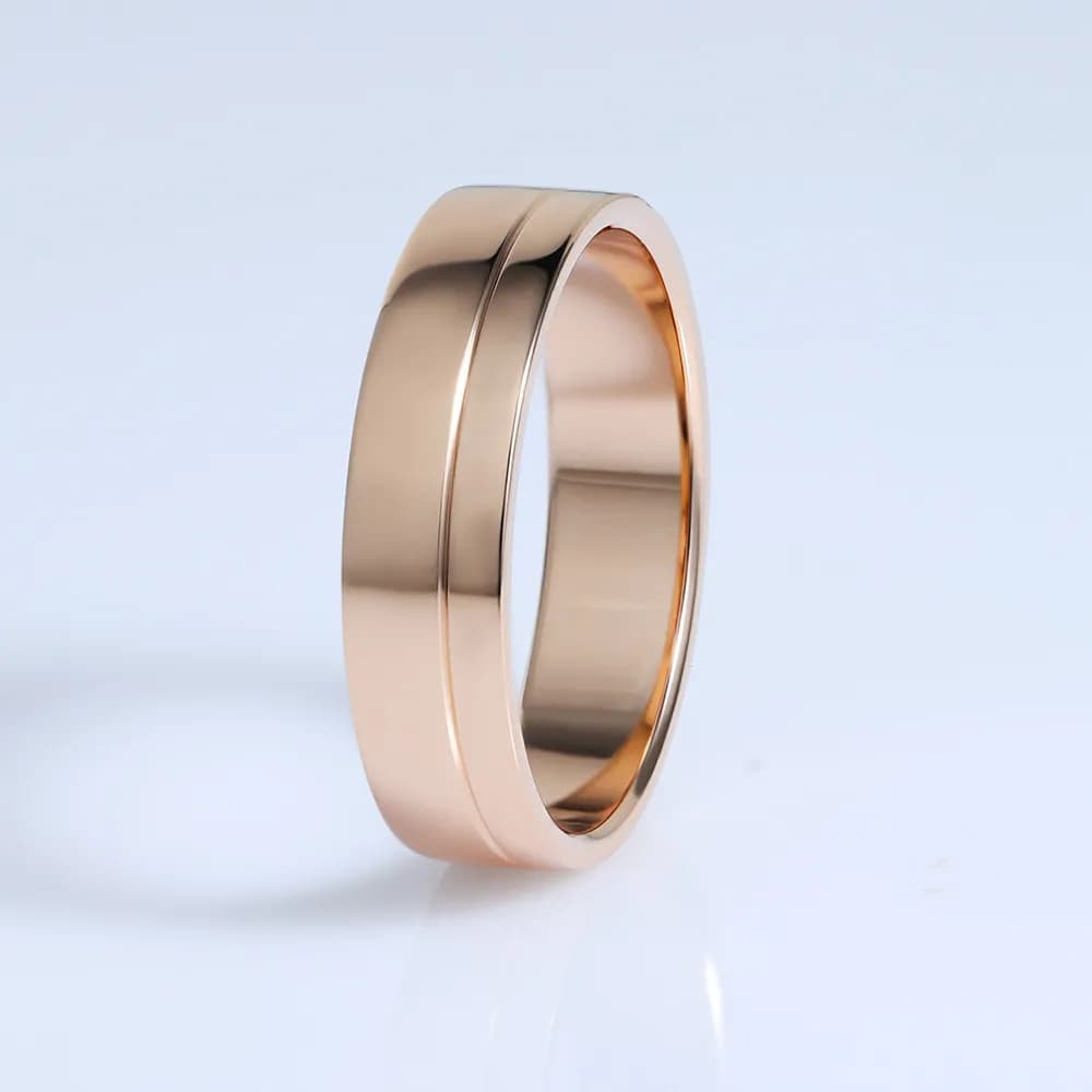 Обручка американка "Місячна дорога" з червоного золота 5мм (18,3)