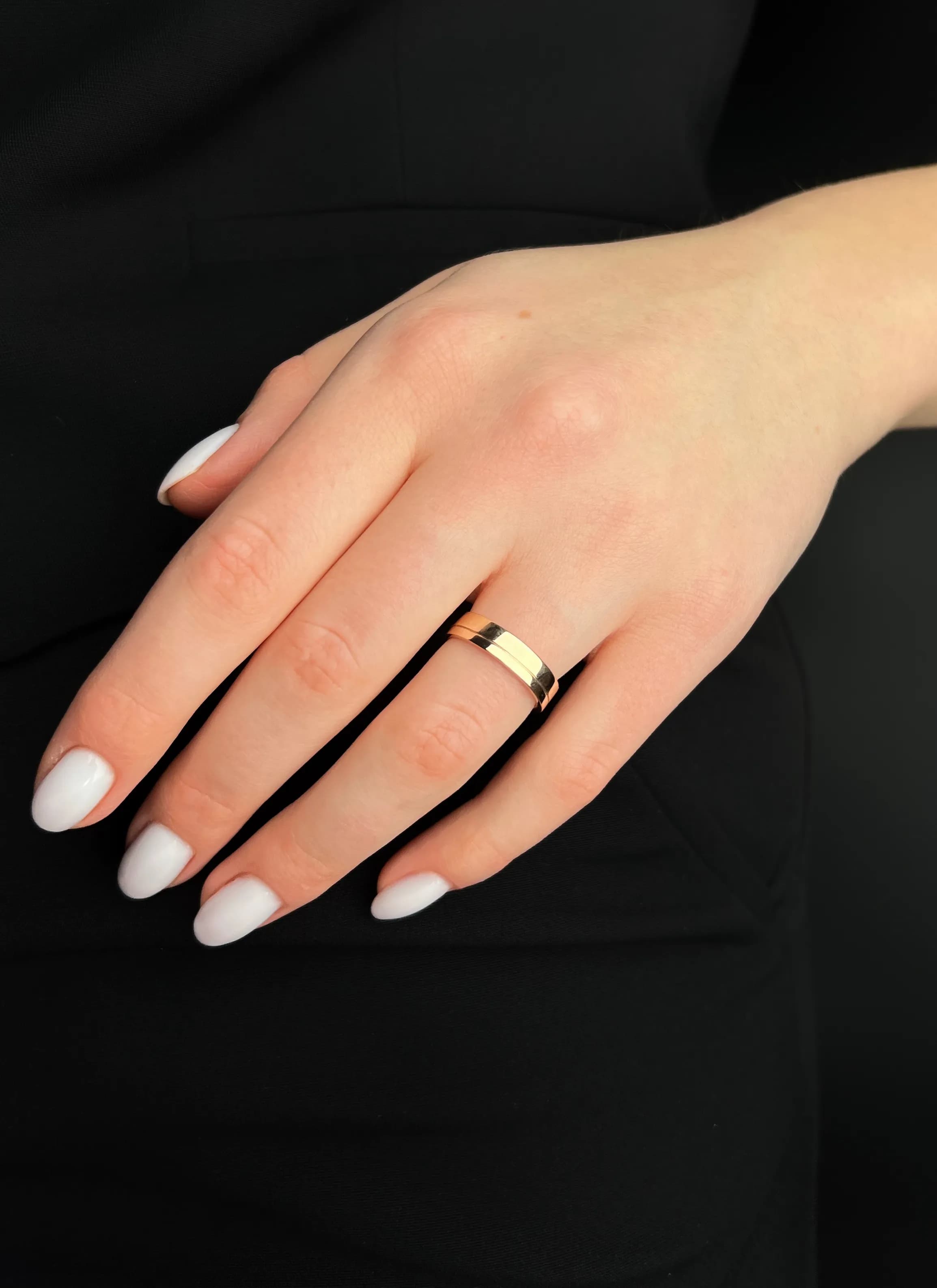 Обручка американка "Місячна дорога" з червоного золота 5мм (18,3)