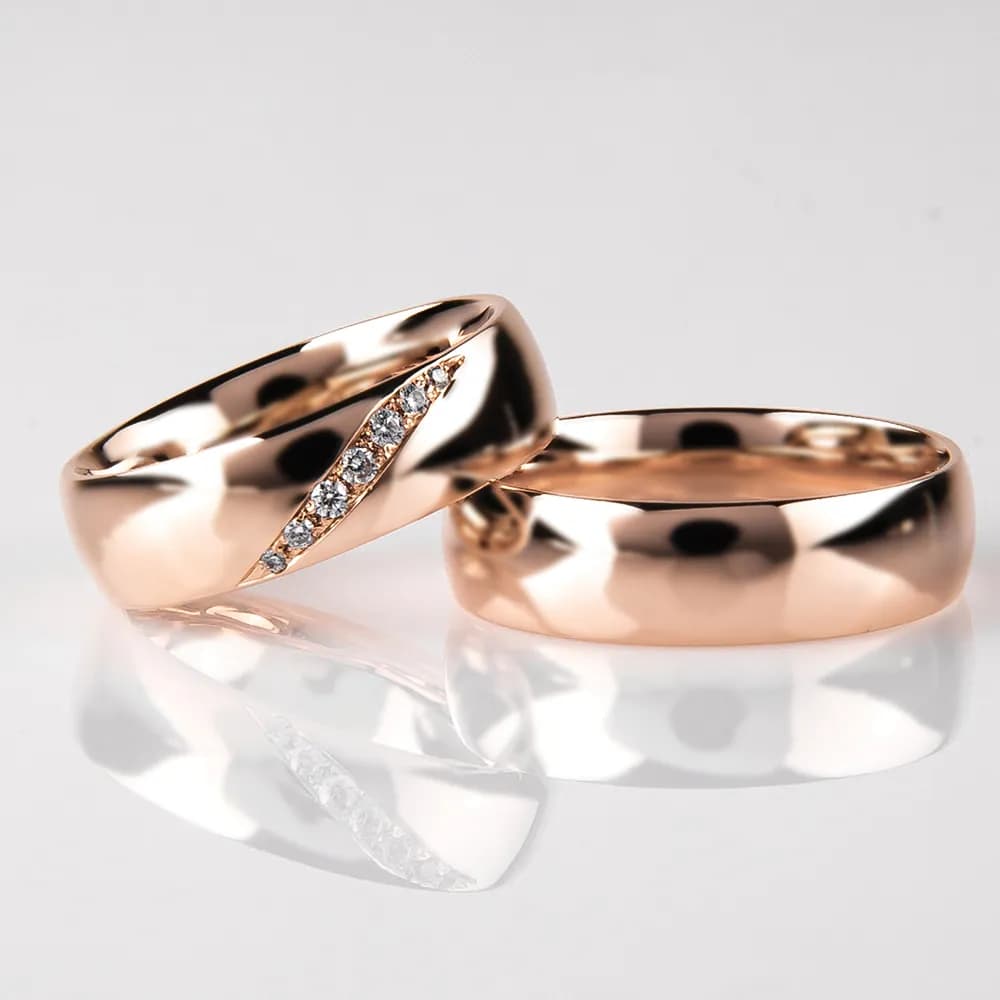 Обручка з куб. цирконами "Родос" з червоного золота 160-0101 (17)