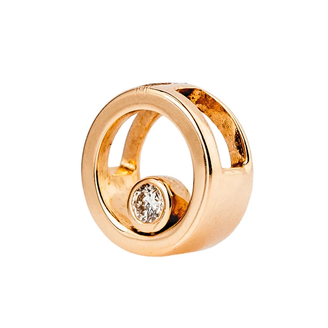 Підвіска з діамантом "Погляд" з червоного золота 115-0736