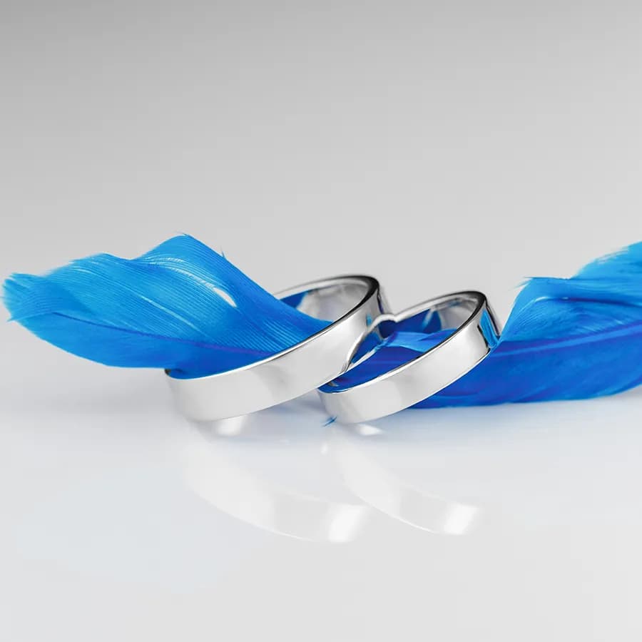 Обручка американка з білого золота 5 мм 200-0850 (15,5)