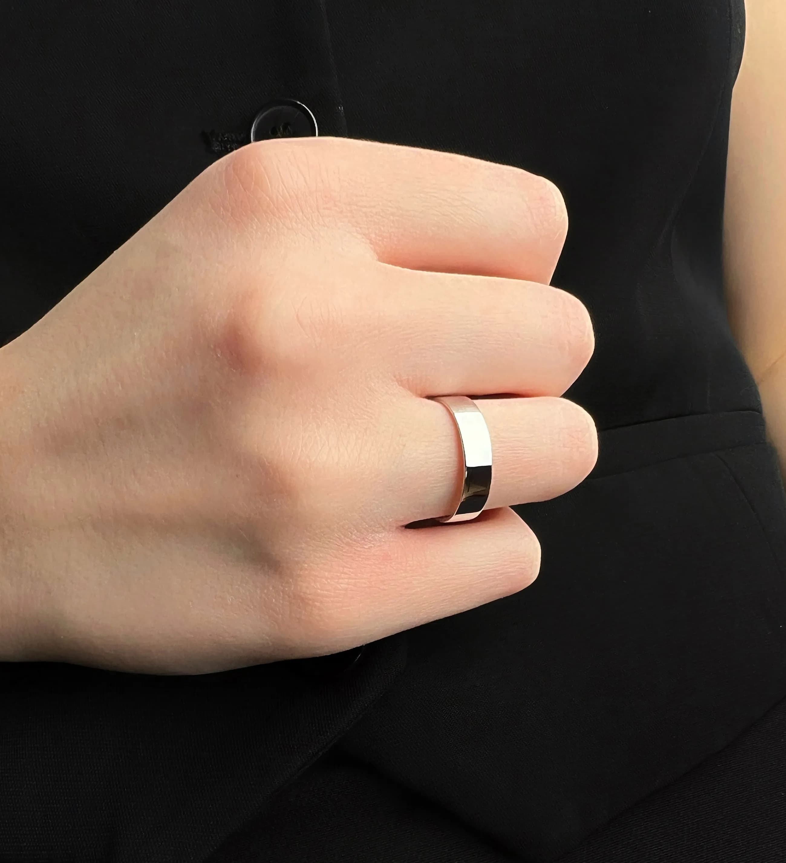 Обручка американка з білого золота 5 мм 200-0850 (15,5)