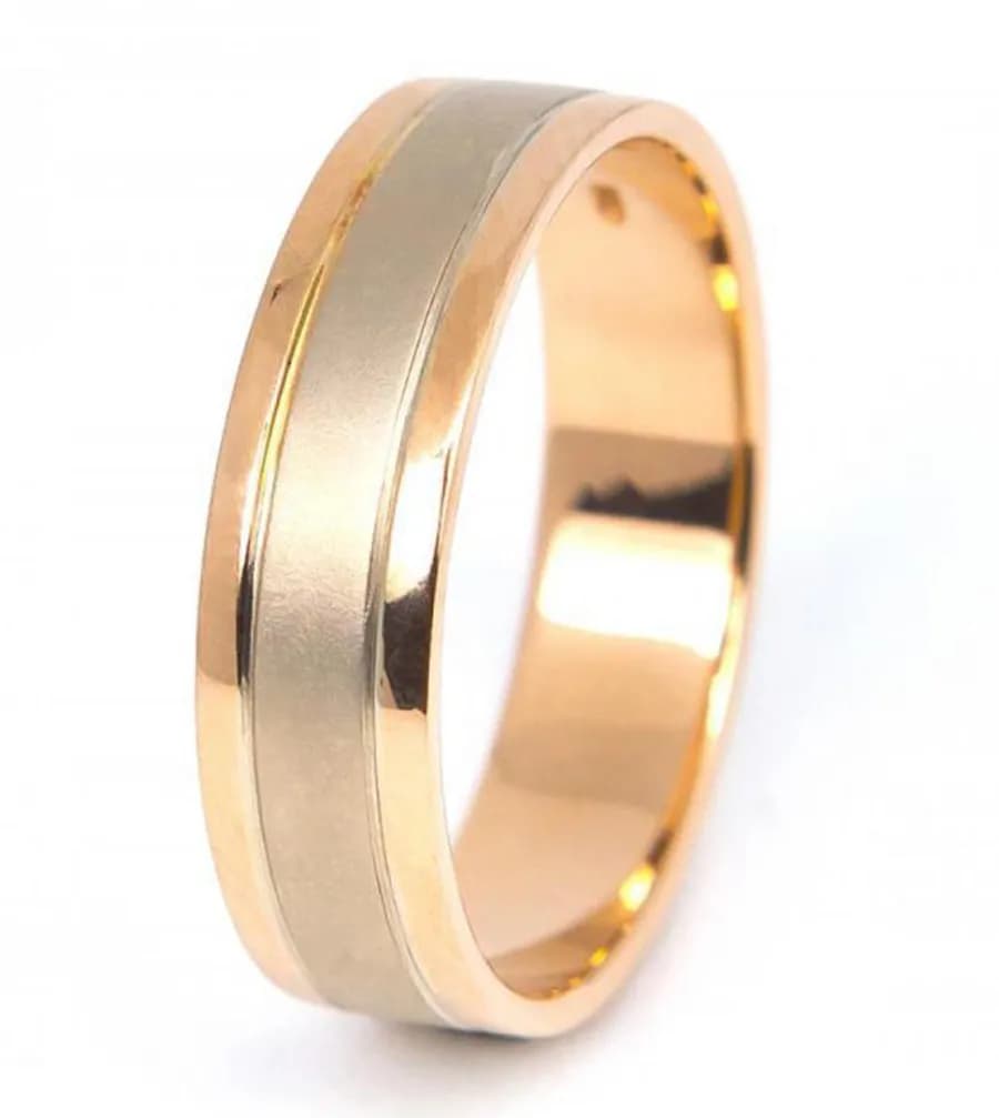 Обручка "Берег океану" з комбінованого золота 300-0131 (19)