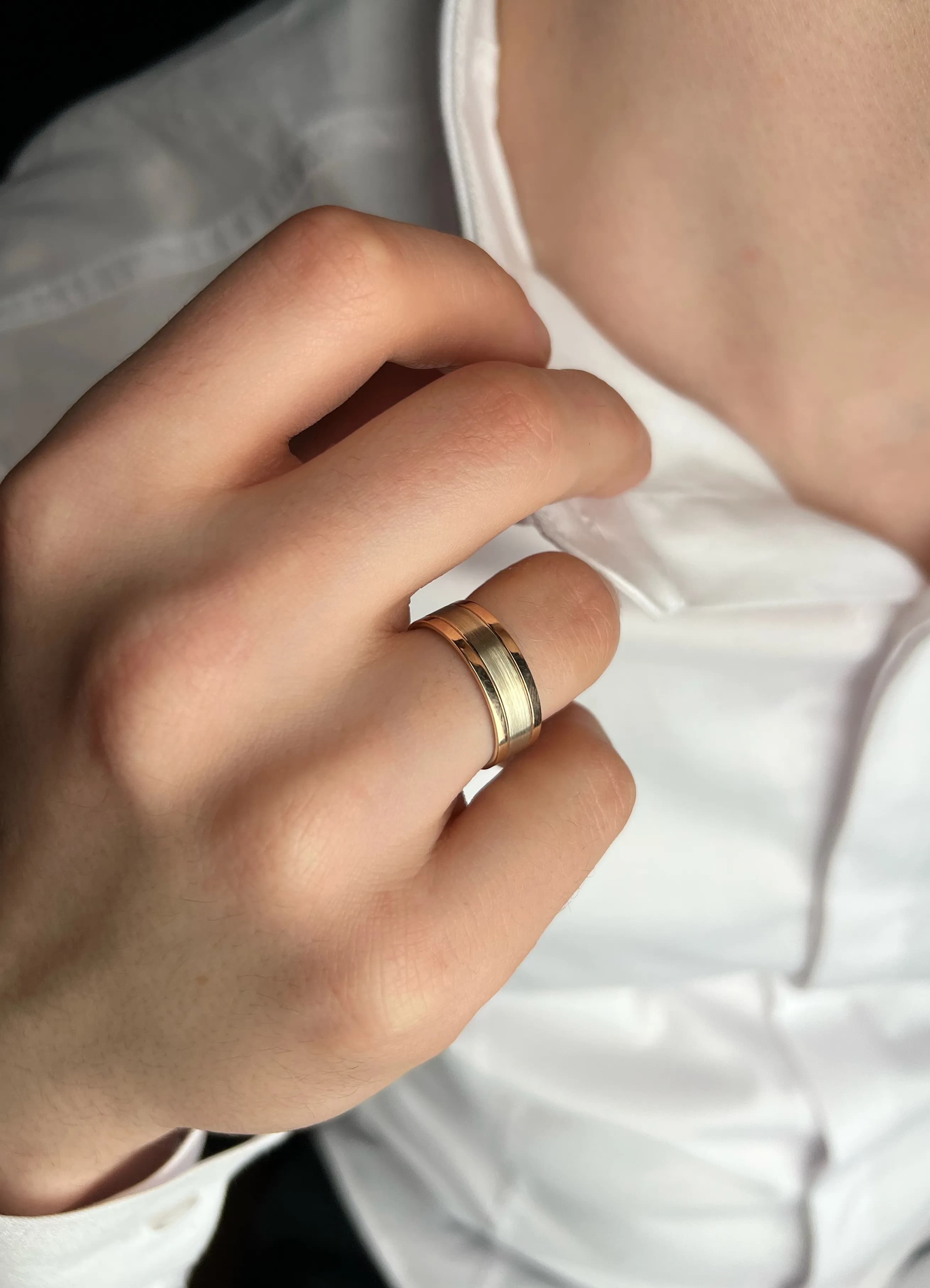 Обручка "Берег океану" з комбінованого золота 300-0197 (17)