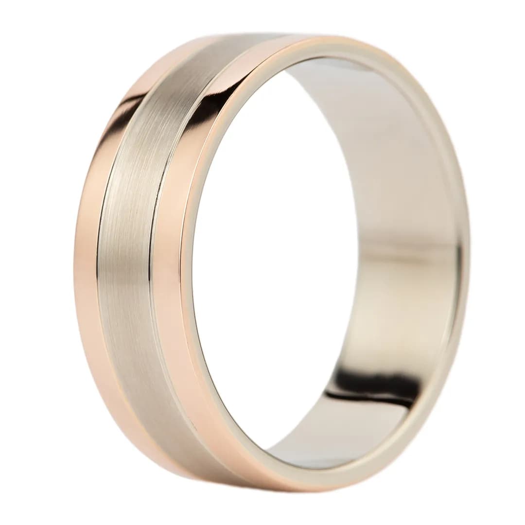 Обручка "Берег океану" з комбінованого золота 300-0197 (17)