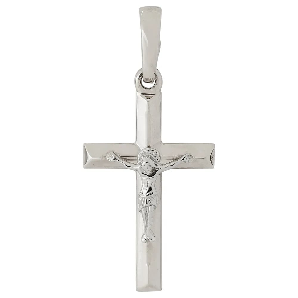 Хрестик з розп'яттям з білого золота 205-0898