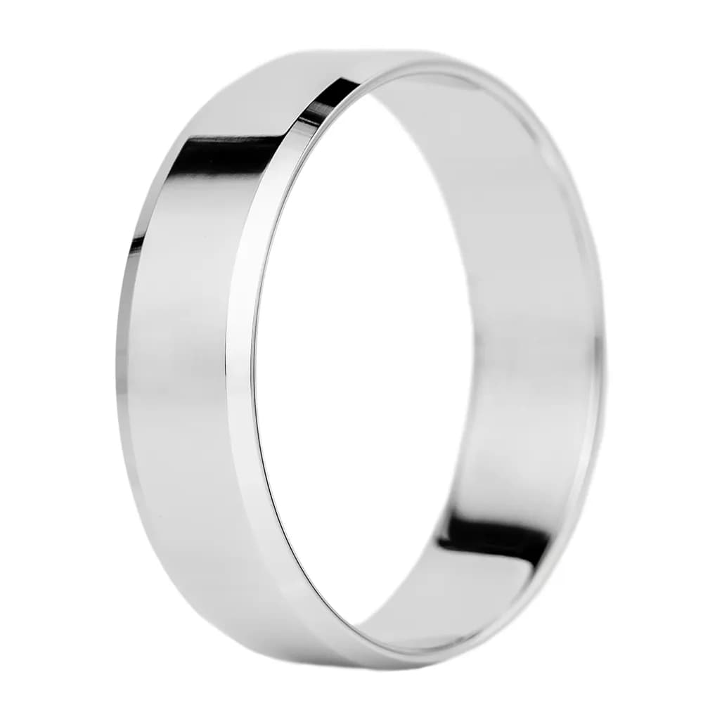 Обручка американка з фаскою з білого золота 5 мм. 200-0750 (18,2)