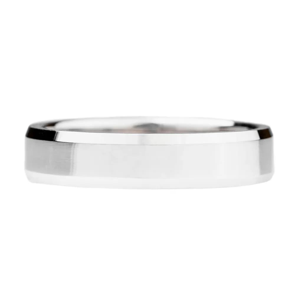 Обручка американка з фаскою з білого золота 4 мм 200-0740 (22,5)