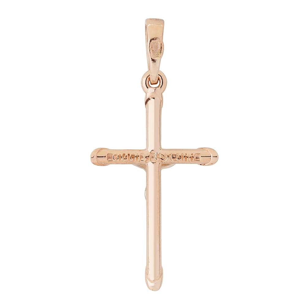 Хрестик з розп'яттям з комбінованого золота 305-0809