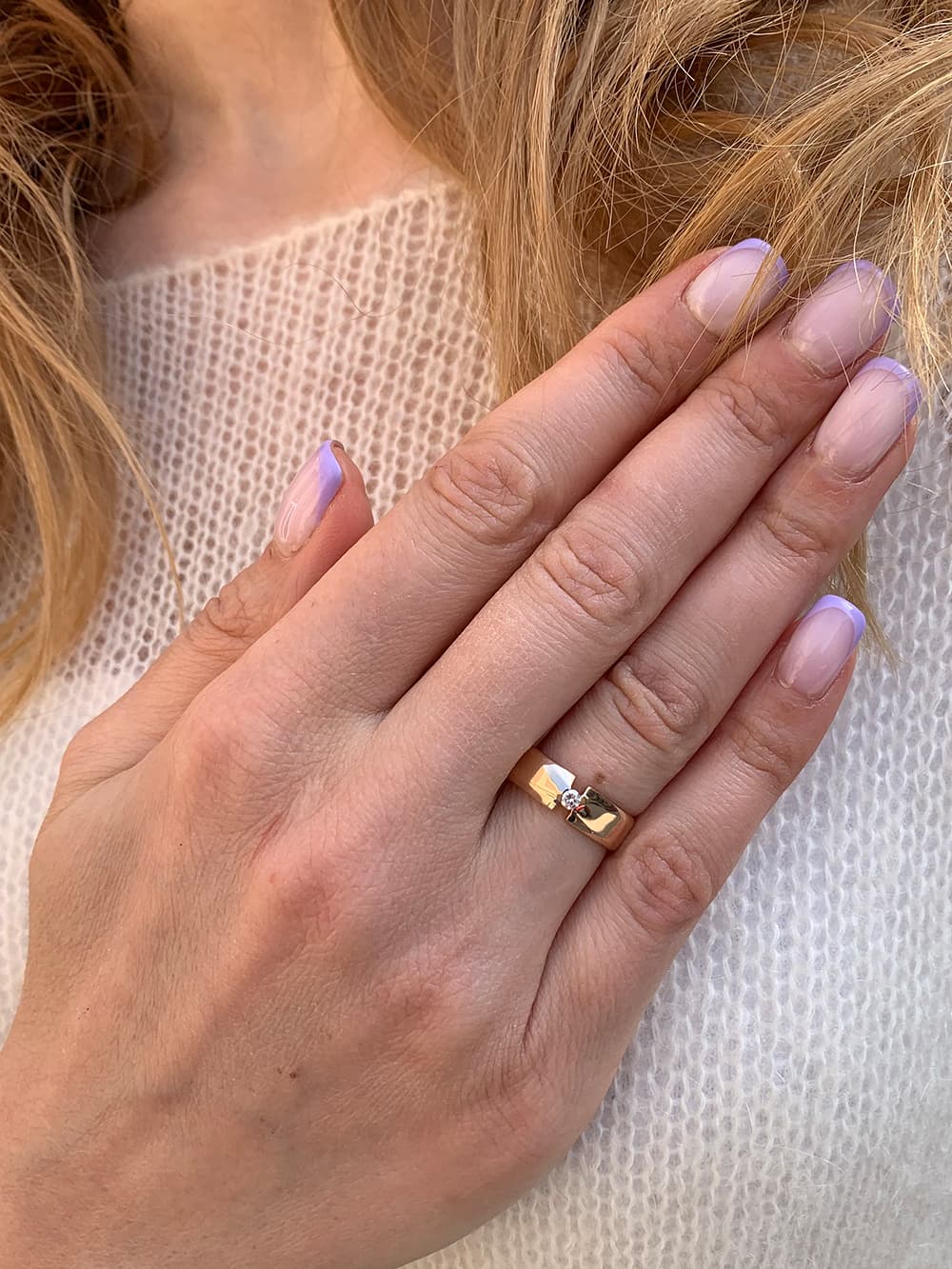 Обручка з куб. цирконієм "Butterfly" з червоного золота 160-0006 (17,5)