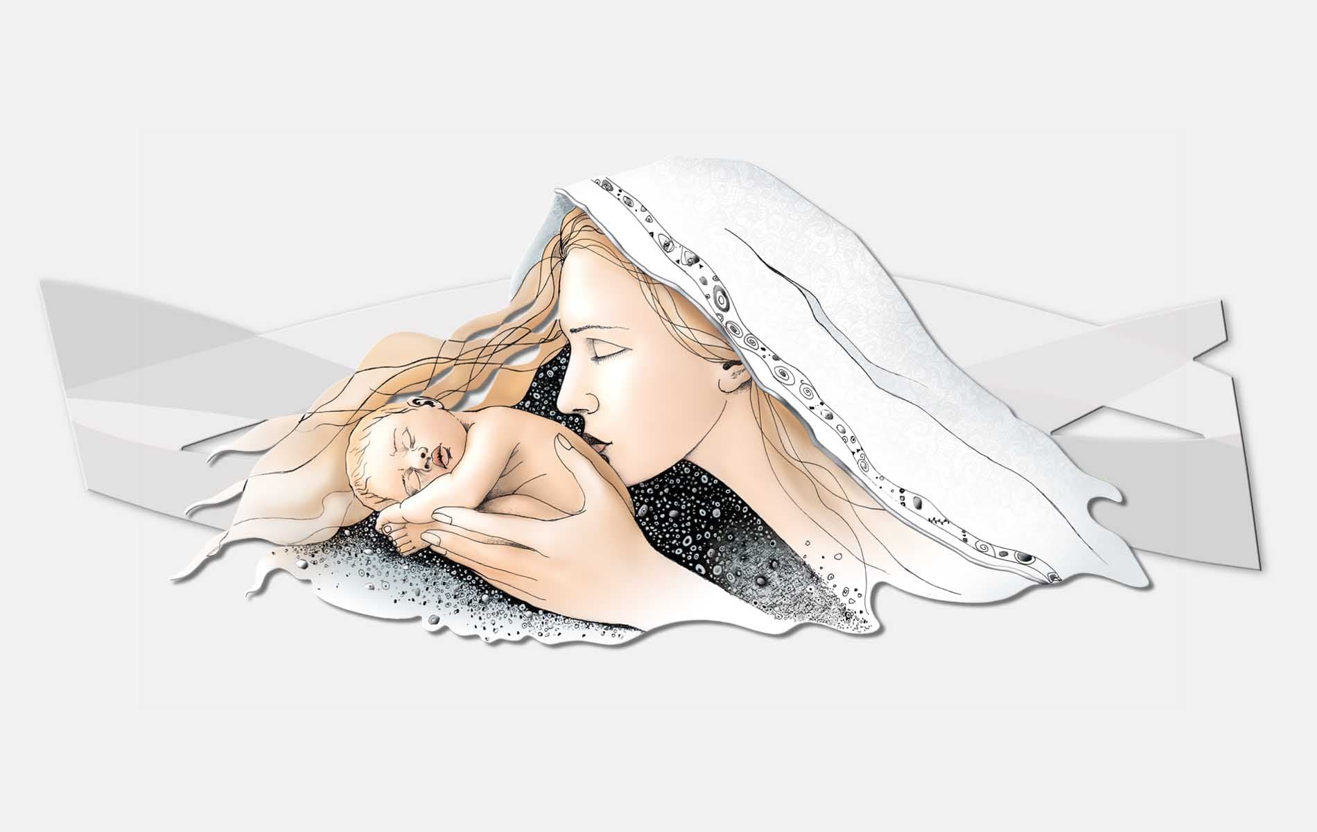 Ікона Богородиця з дитям 051293.8C (120x50)