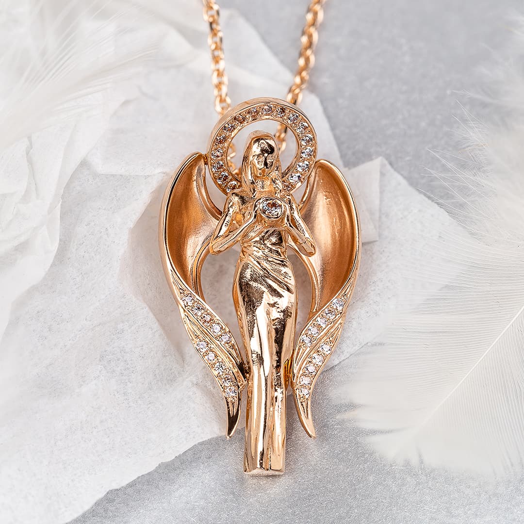 ПІдвіска "Янгол" з червоного золота 165-0750,03