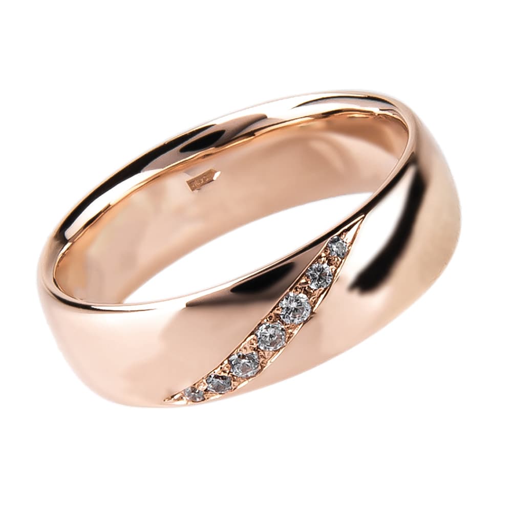 Обручка з куб. цирконами "Родос" з червоного золота 160-0101 (17)