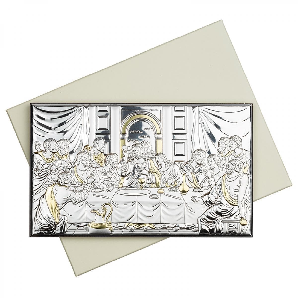 Ікона срібна Тайна Вечеря з позолотою 26х15см 81323.5XL.ORO (26х15)