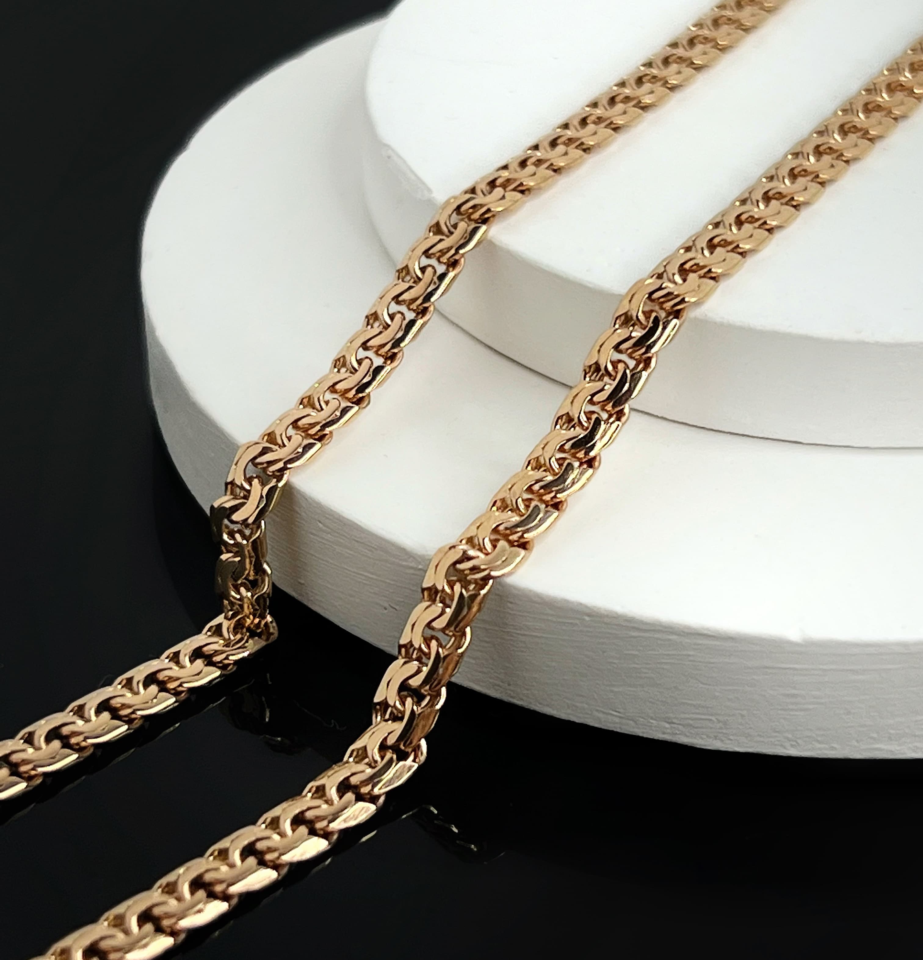 Ланцюжок арабський бісмарк з червоного золота 101-0002.16