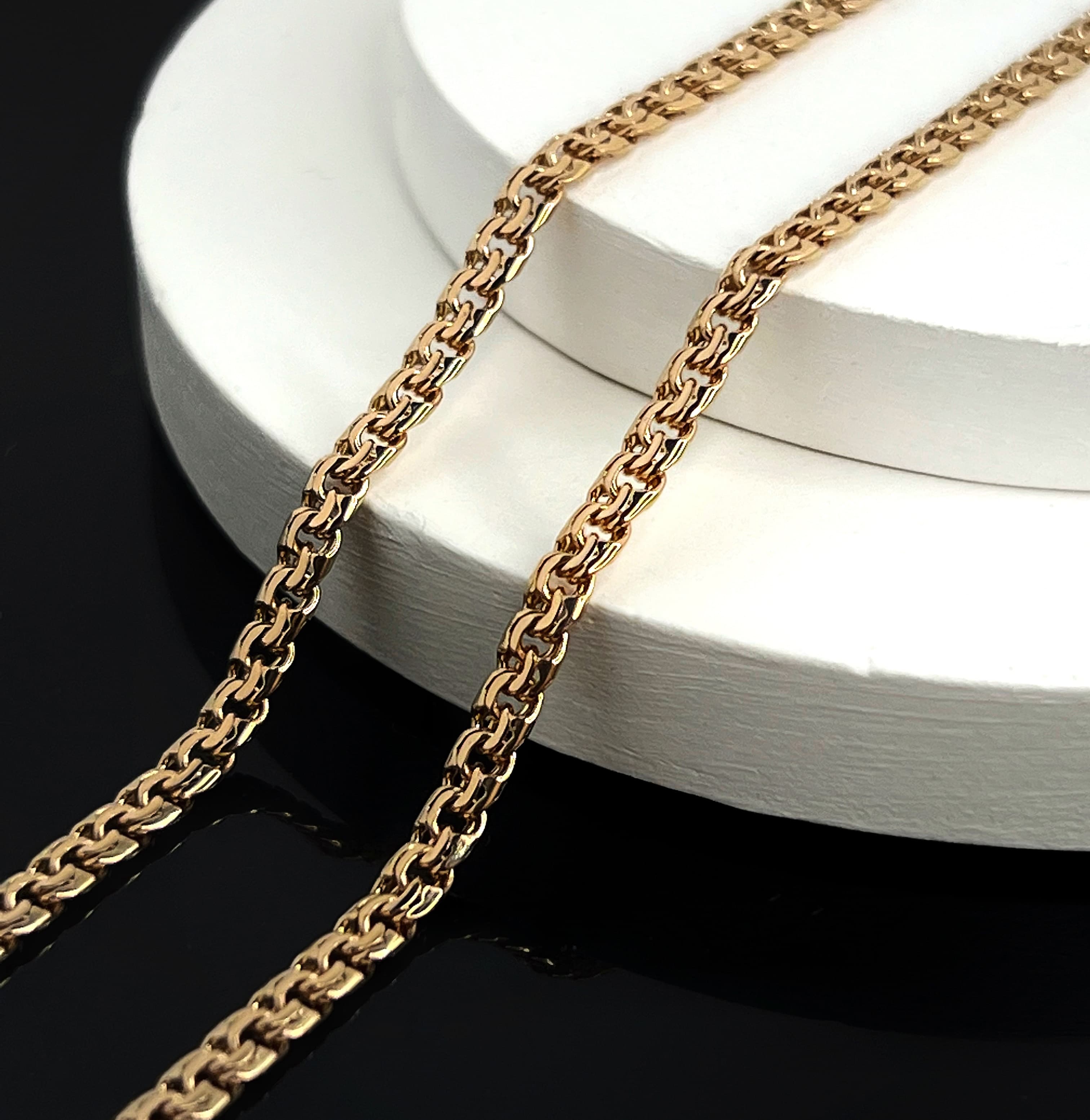 Ланцюжок плетіння арабський бісмарк з червоного золота 101-0002.10