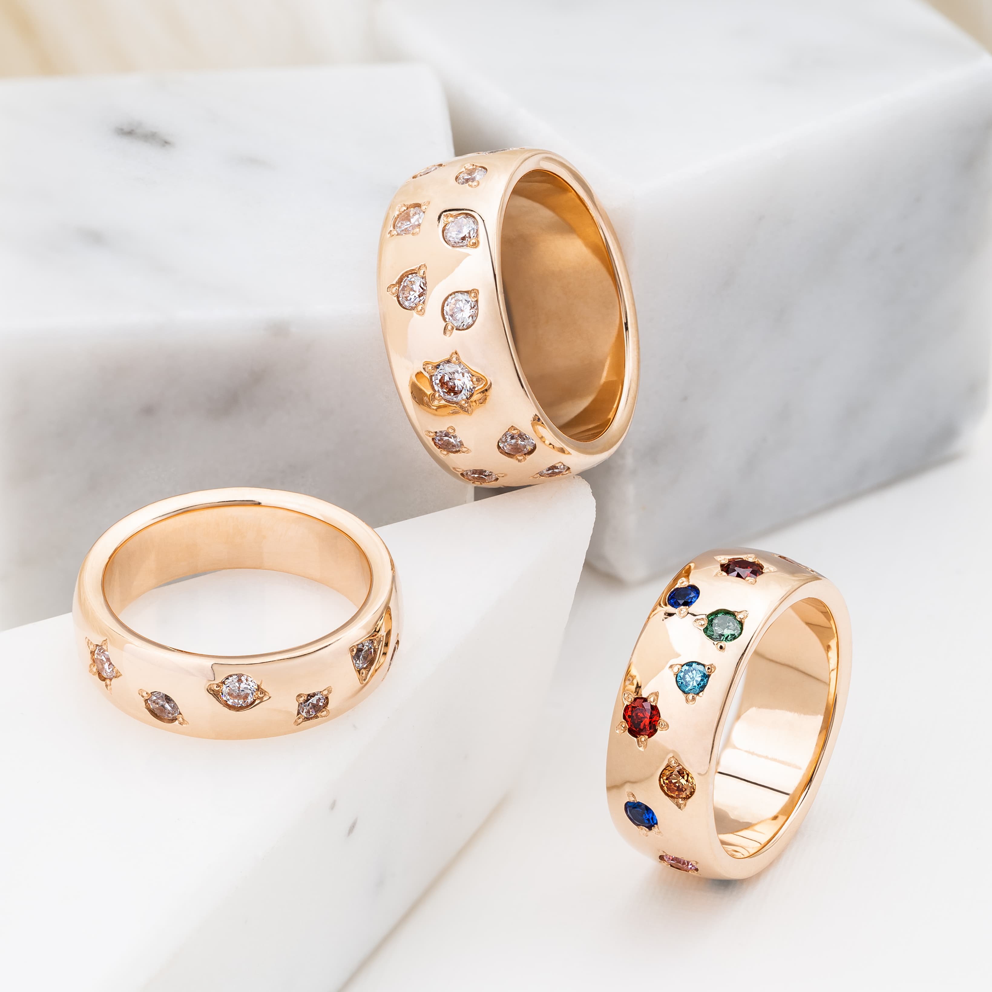 Перстень з куб. цирконами "Sangria" з червоного золота 160-0223 (16)