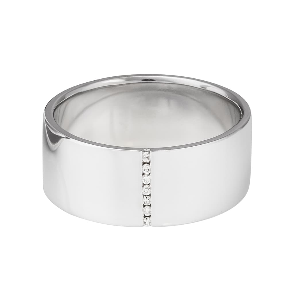 Обручка з діамантами "Ірландія" з білого золота 220-0141 (17,5)