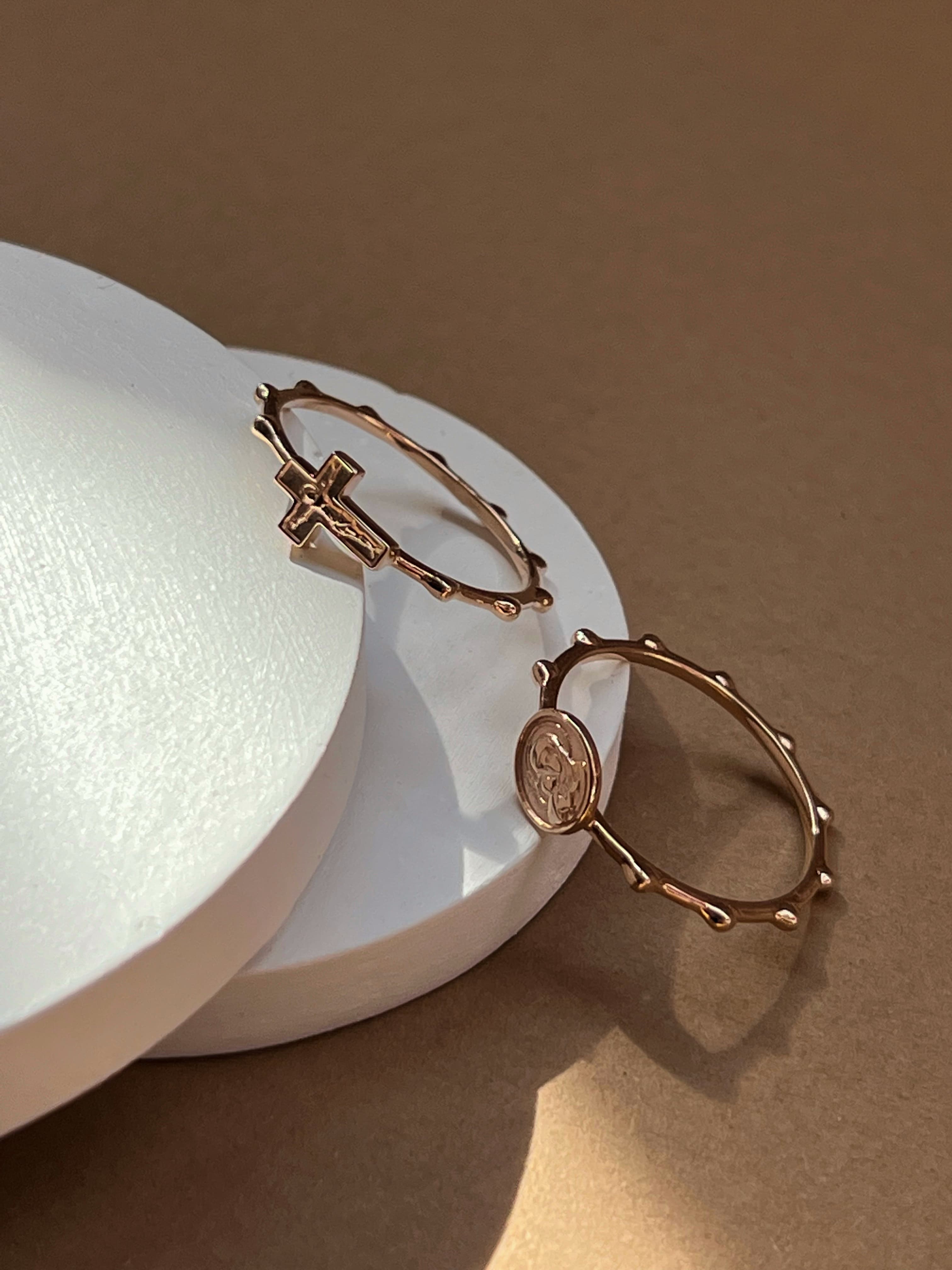 Перстень-вервиця з червоного золота 103-0382 (16)