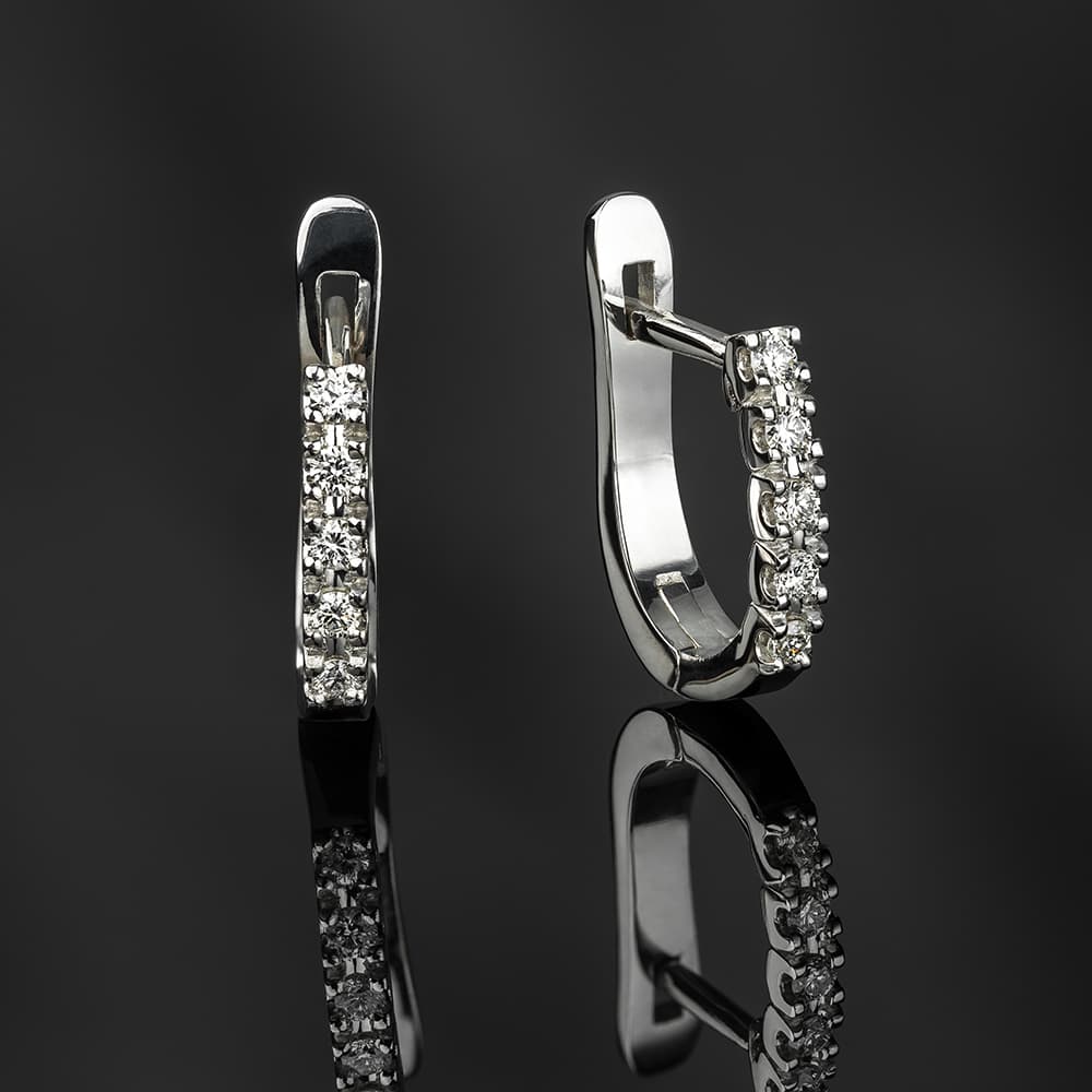 Сережки з діамантами "Passage" з білого золота