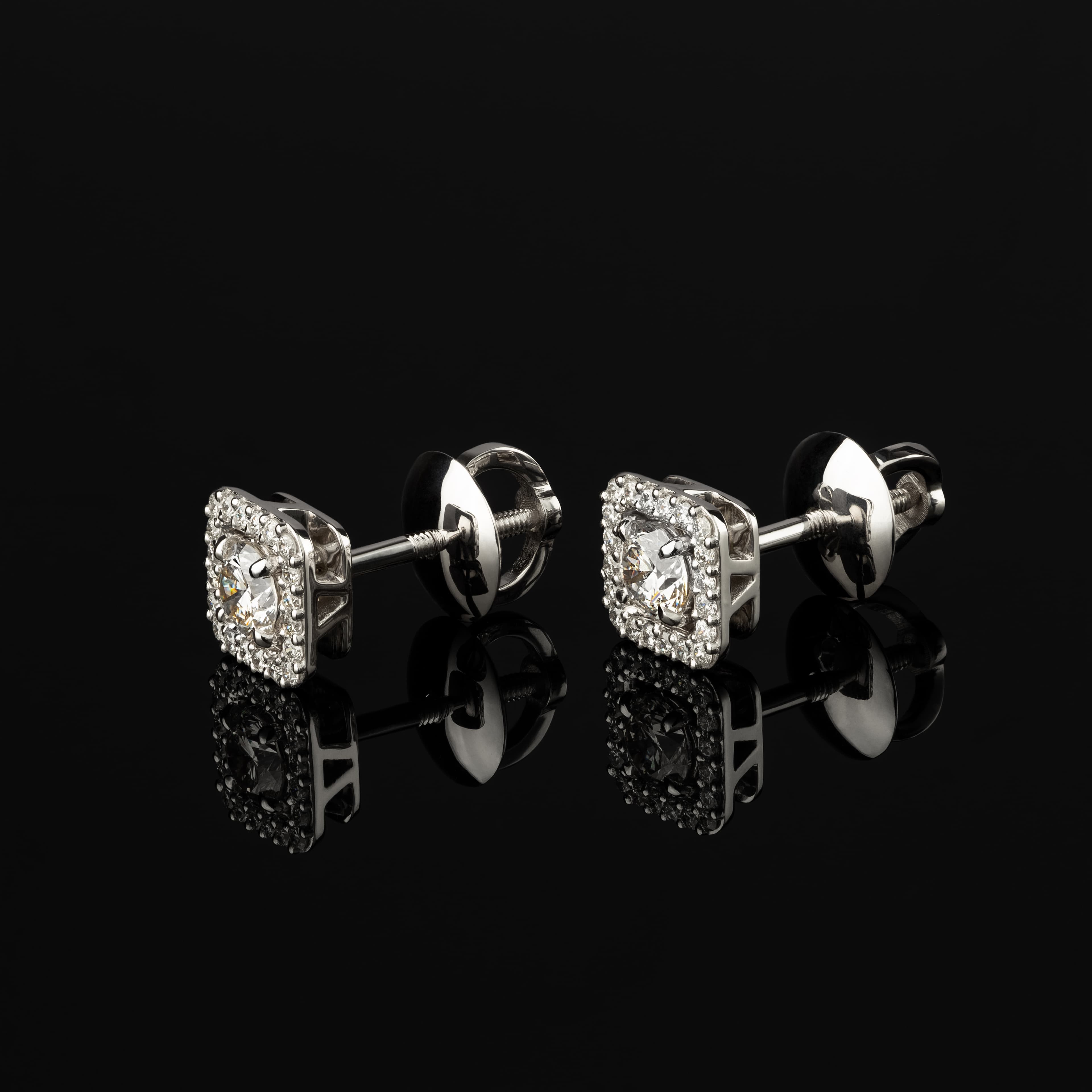 Сережки з діамантами "Elizabeth" з білого золота