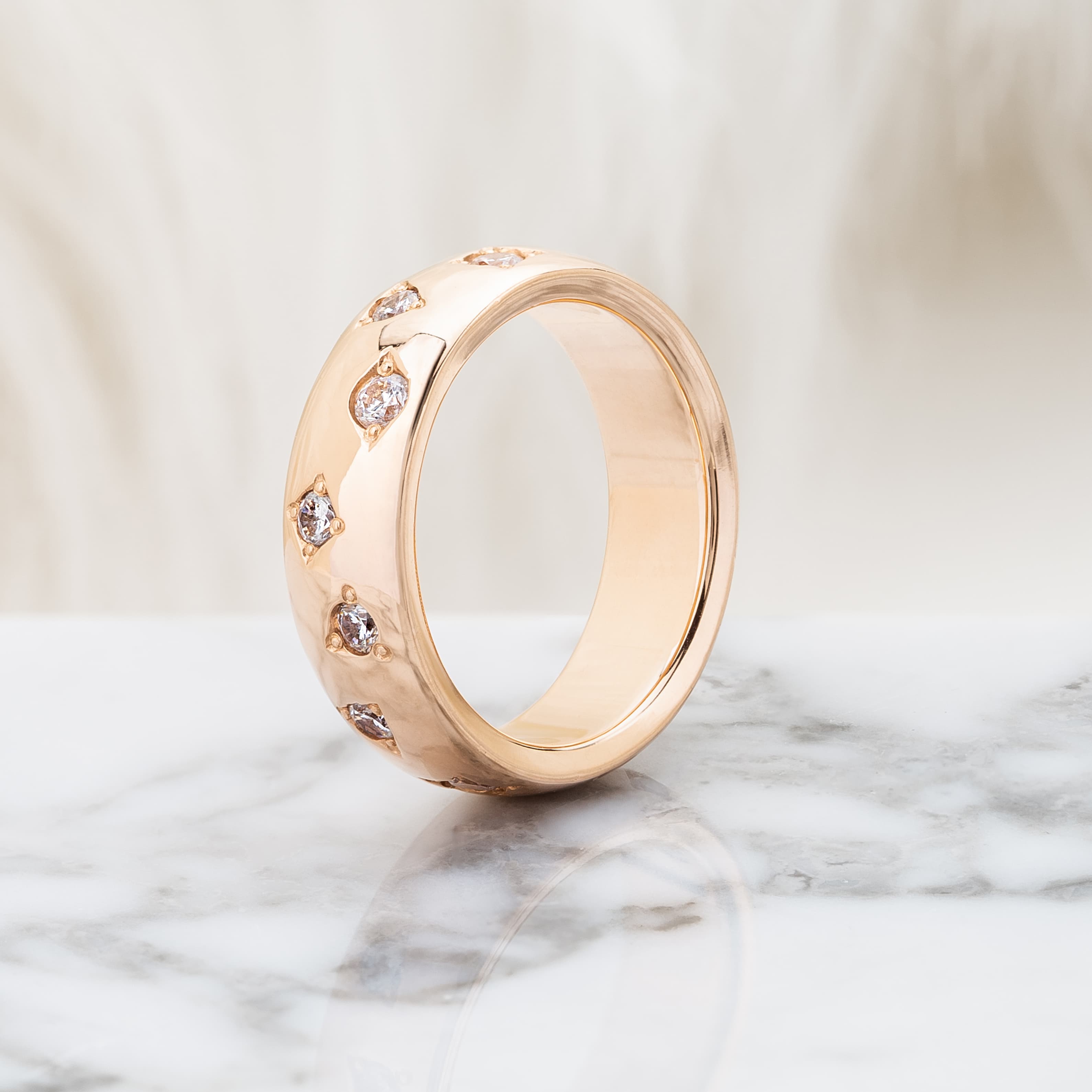 Перстень з куб. цирконами "Sangria" з червоного золота 160-0223 (16)