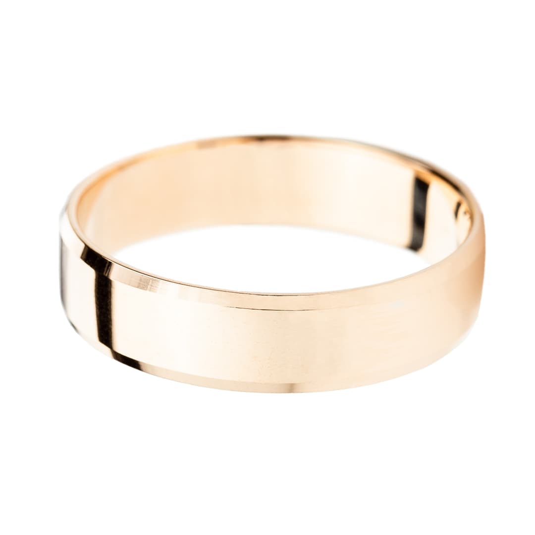 Обручка американка з фаскою з червоного золота 4 мм 100-0740 (17,5)