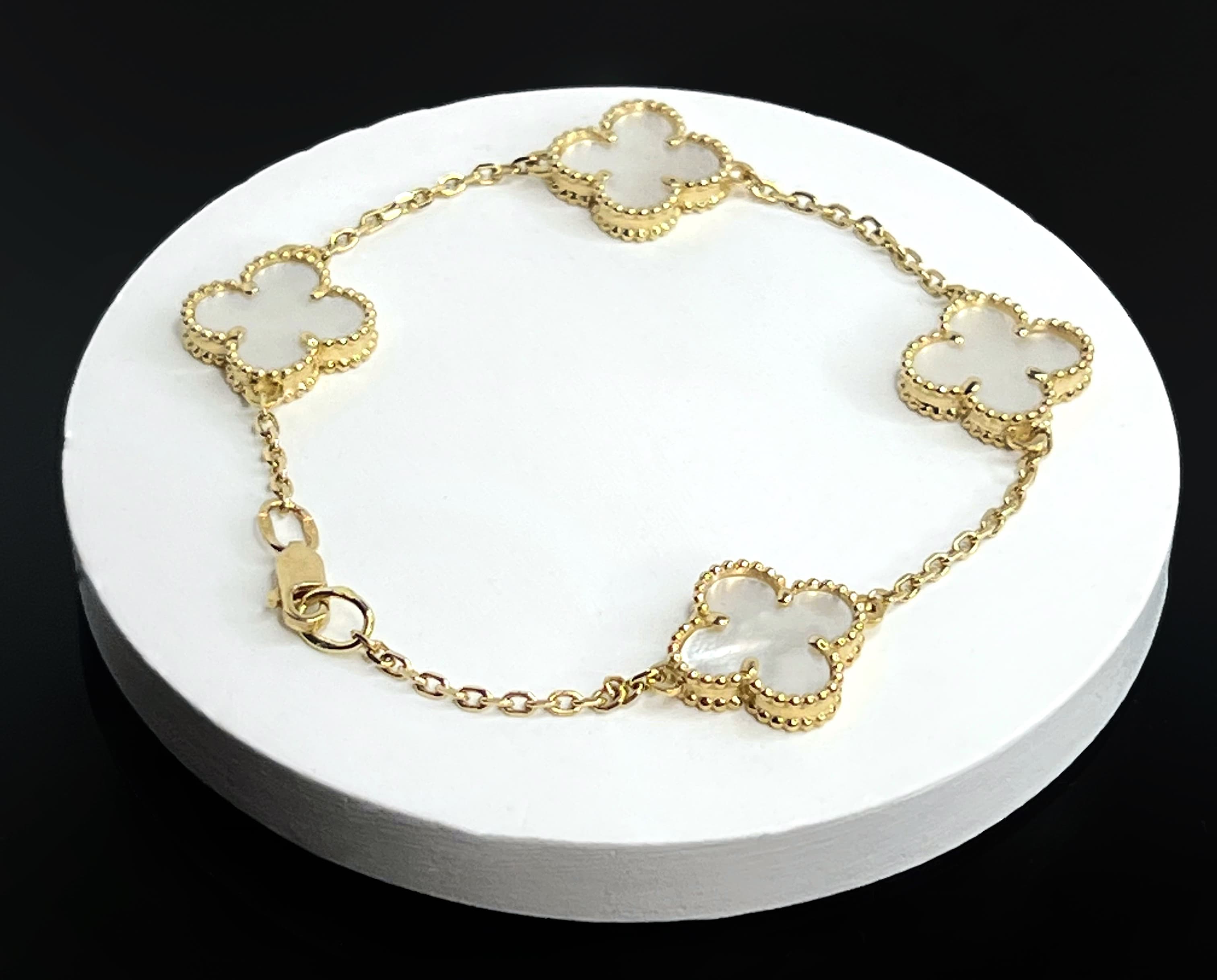 Браслет "Венеція" з перламутром з жовтого золота