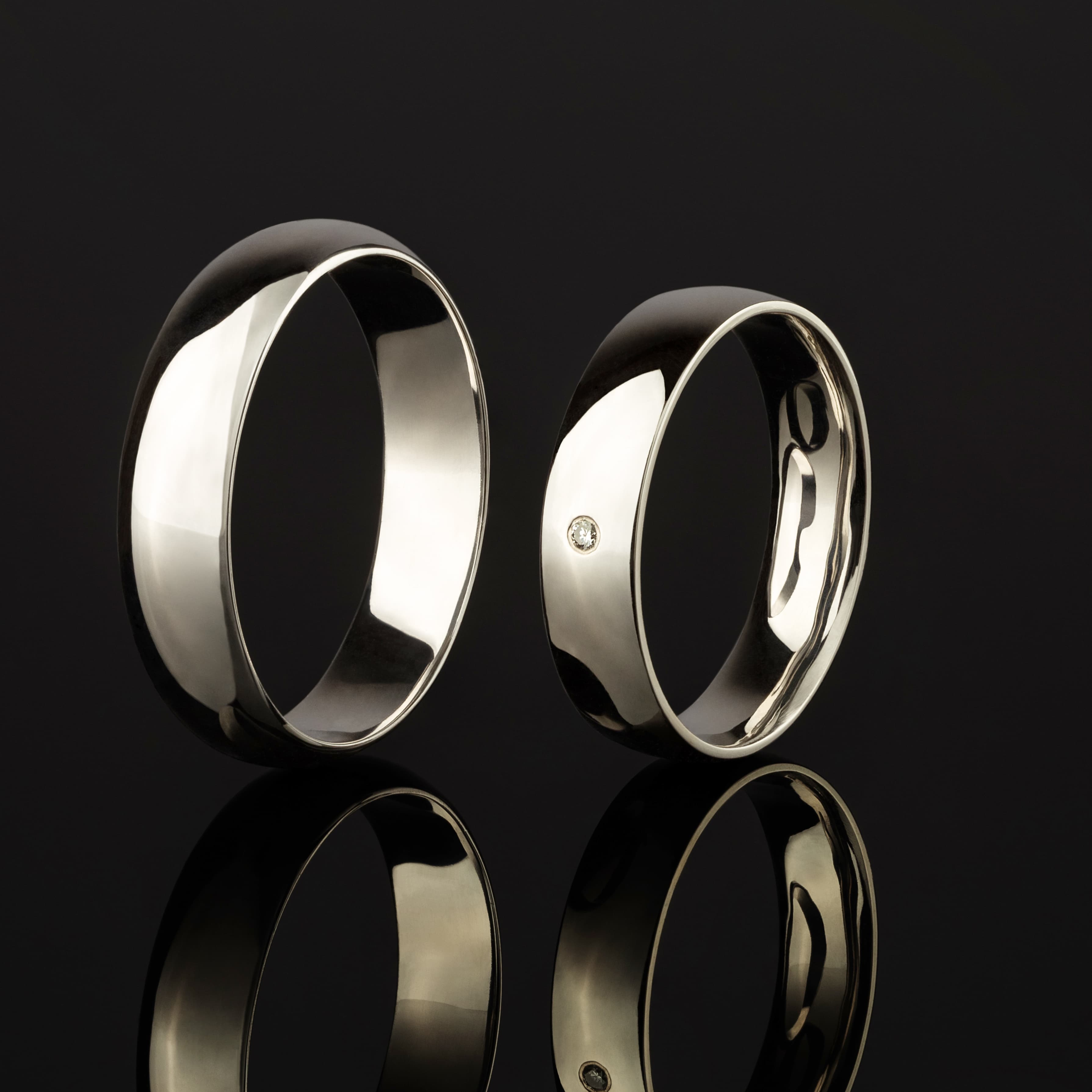 Пара обручок "Пік кохання" з білого золота 260-0028_200-0960 (18)