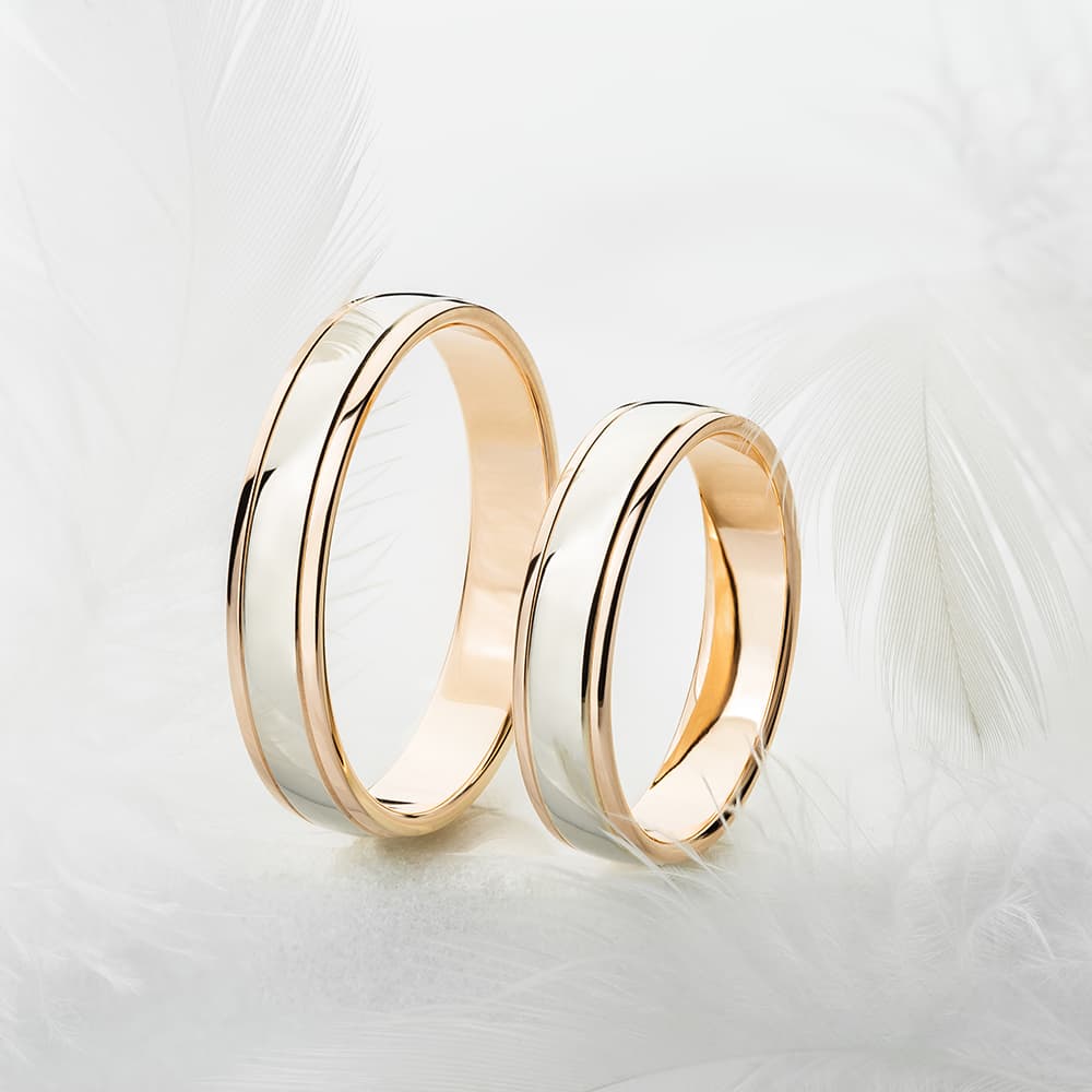 Обручки "Літній ранок" з комбінованого золота 300-0040 (16)