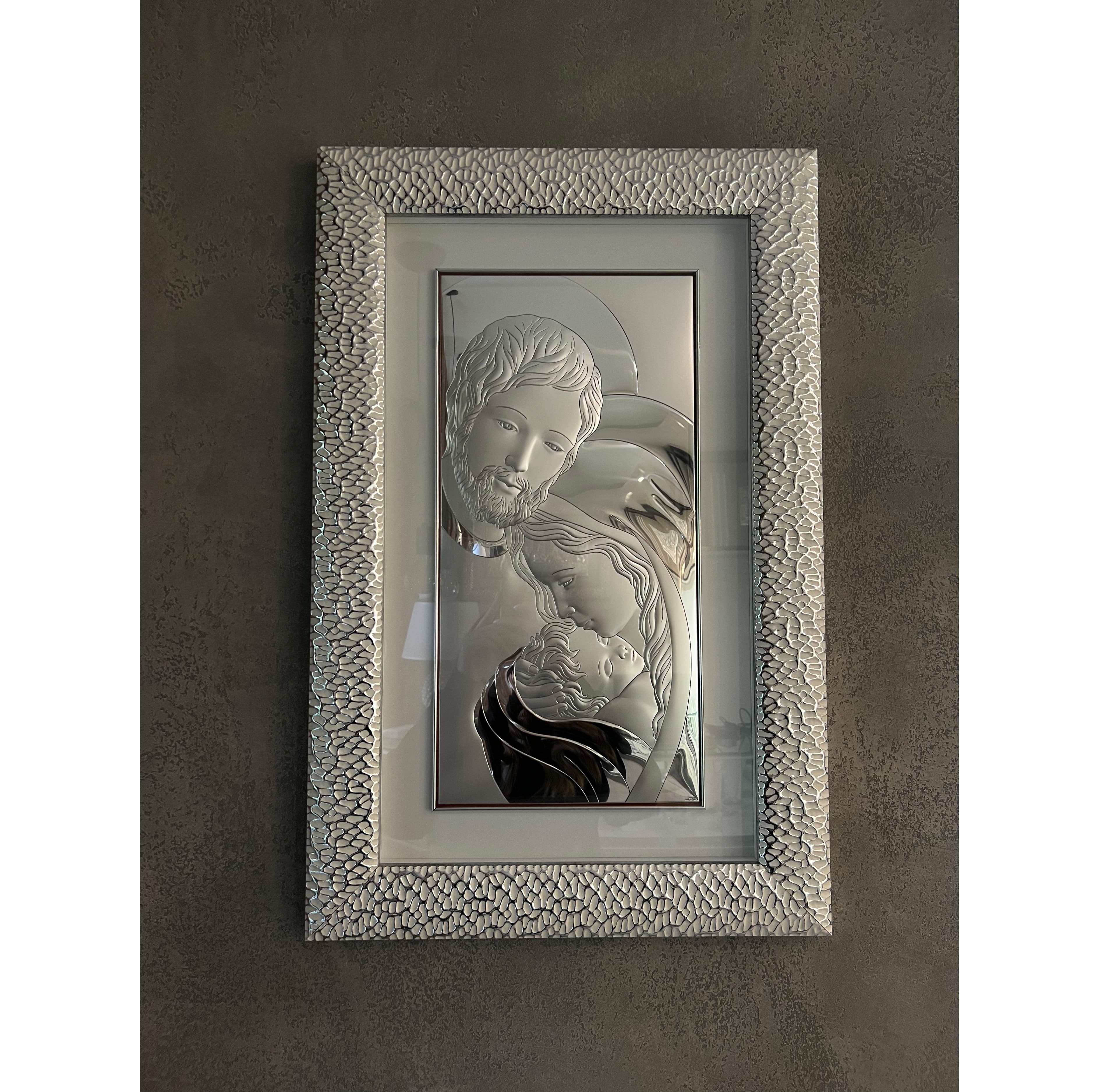 Ікона Свята родина в сірій рамі q429 (47x72)