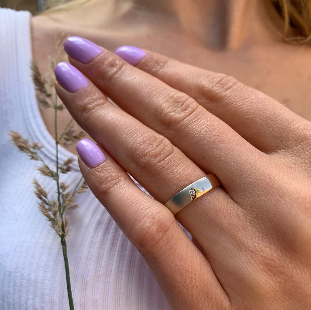 Обручка з куб. цирконієм "День і ніч" з комбінованого золота 360-0048.HS (17,5)