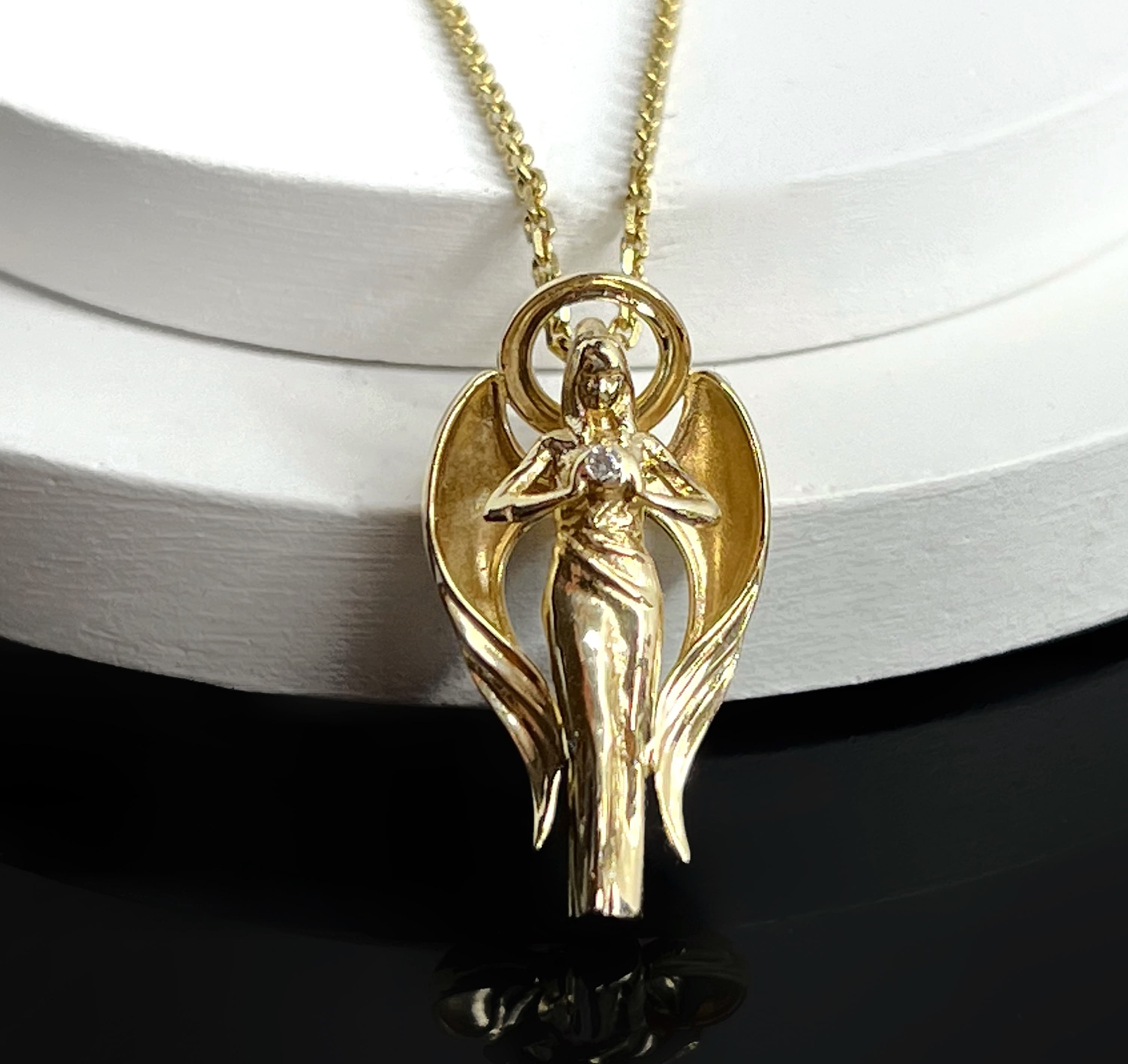 Підвіска "Ангел" з жовтого золота 465-0750,01