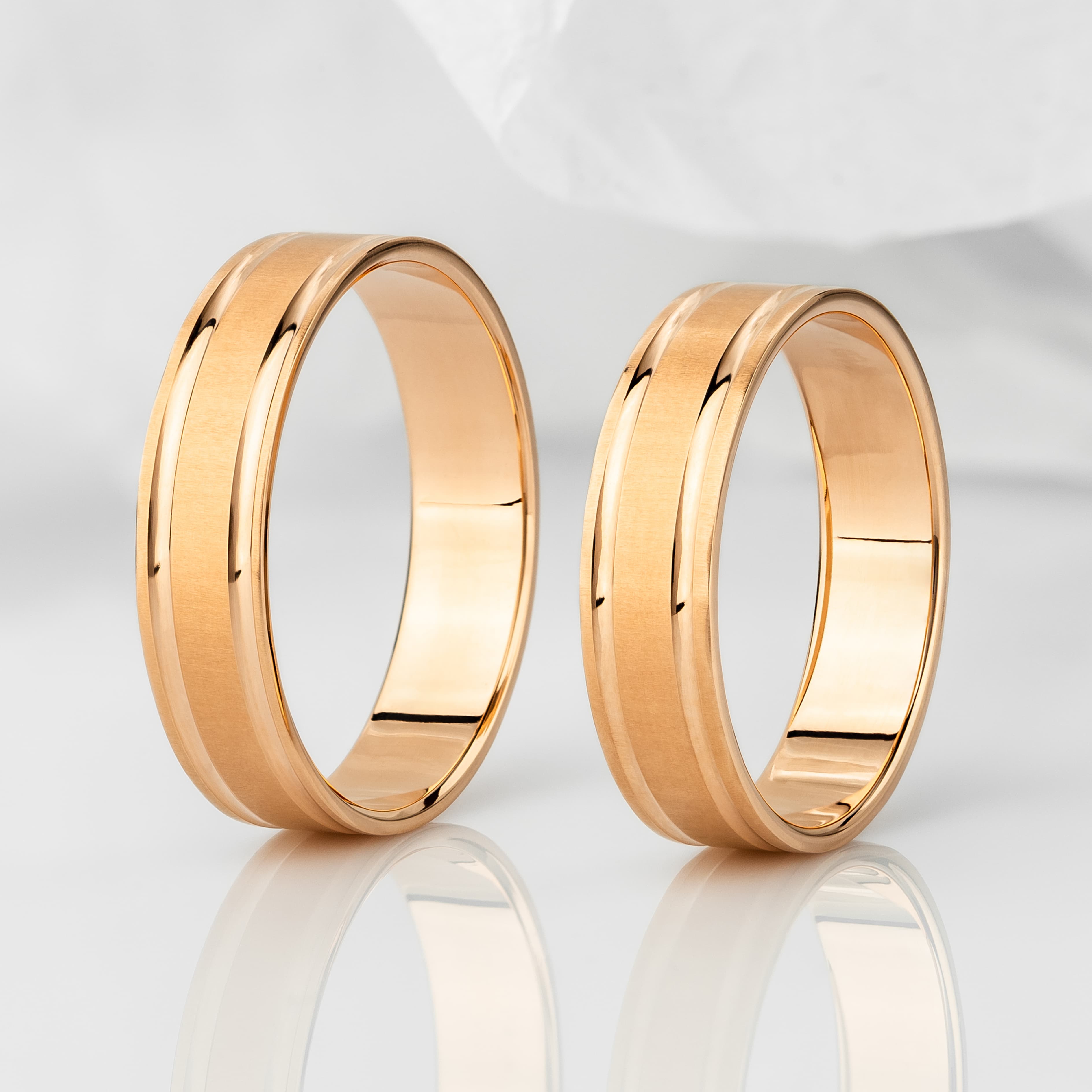 Пара обручок  "3D" з червоного золота 100-0214_100-0214 (18)