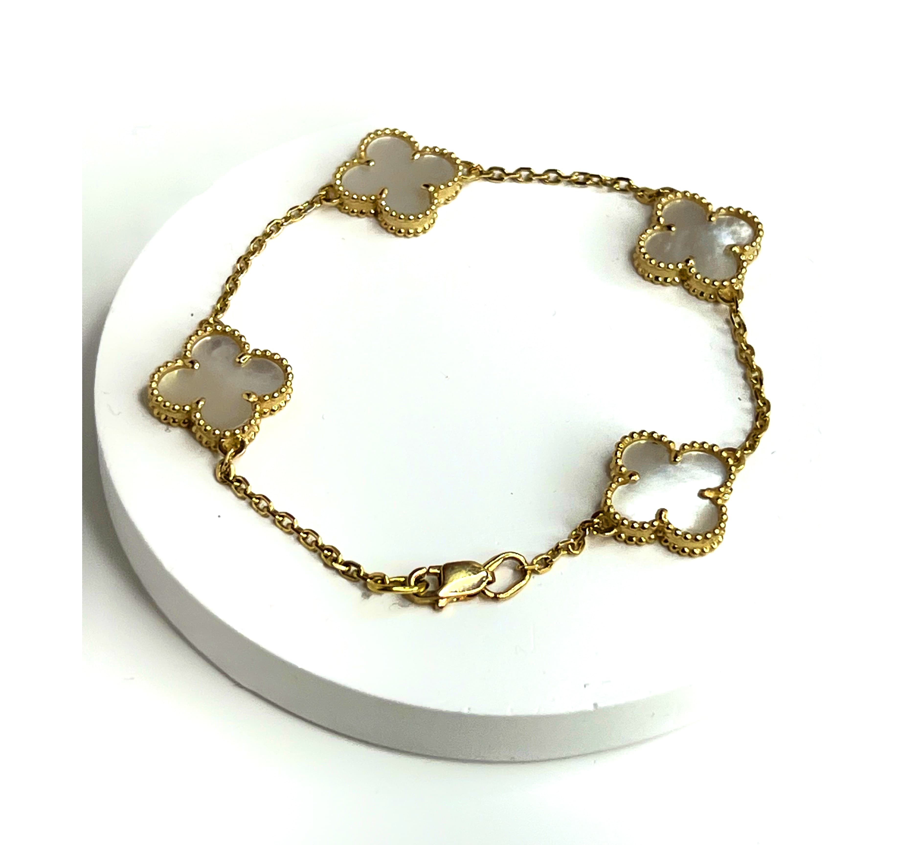 Браслет "Венеція" з перламутром з жовтого золота