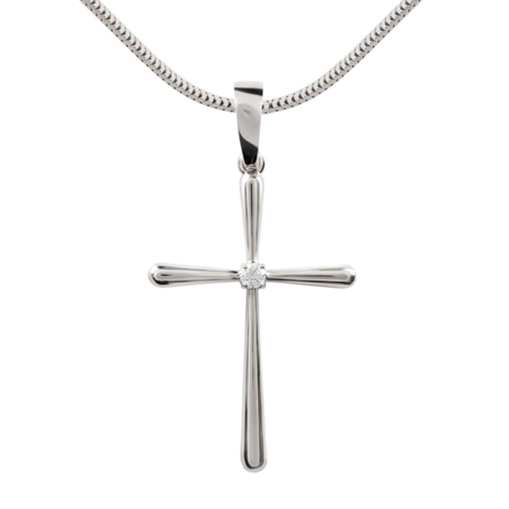 Хрестик "Polaris L" з куб. цирконієм з білого золота 265-0737.01