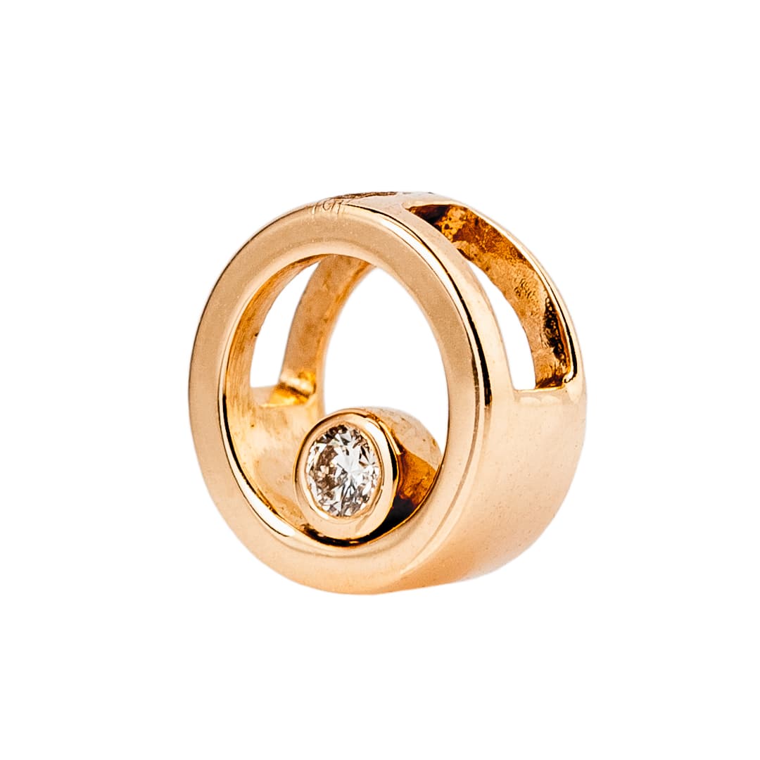 Підвіска з діамантом "Погляд" з червоного золота 115-0736